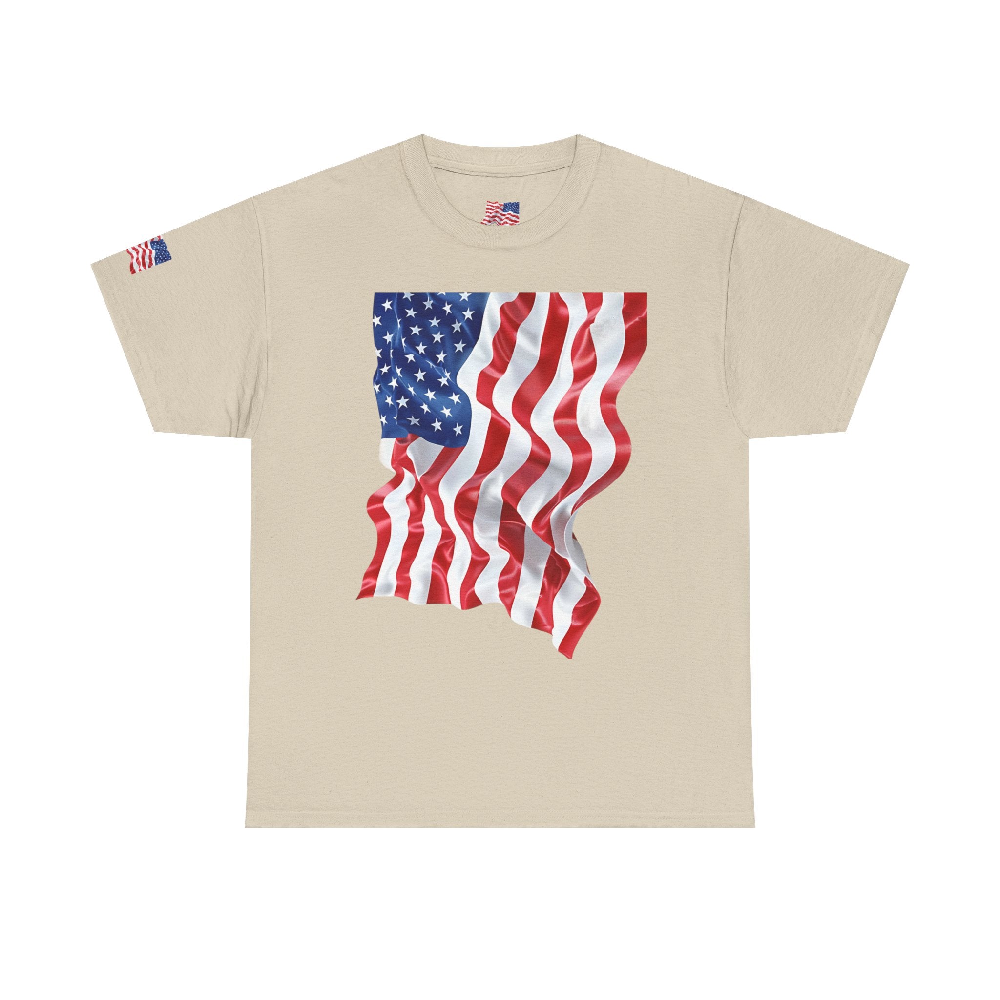 American Flag T-Shirt — Waving USA Graphic Tee (Fourth of July, Memorial Day)