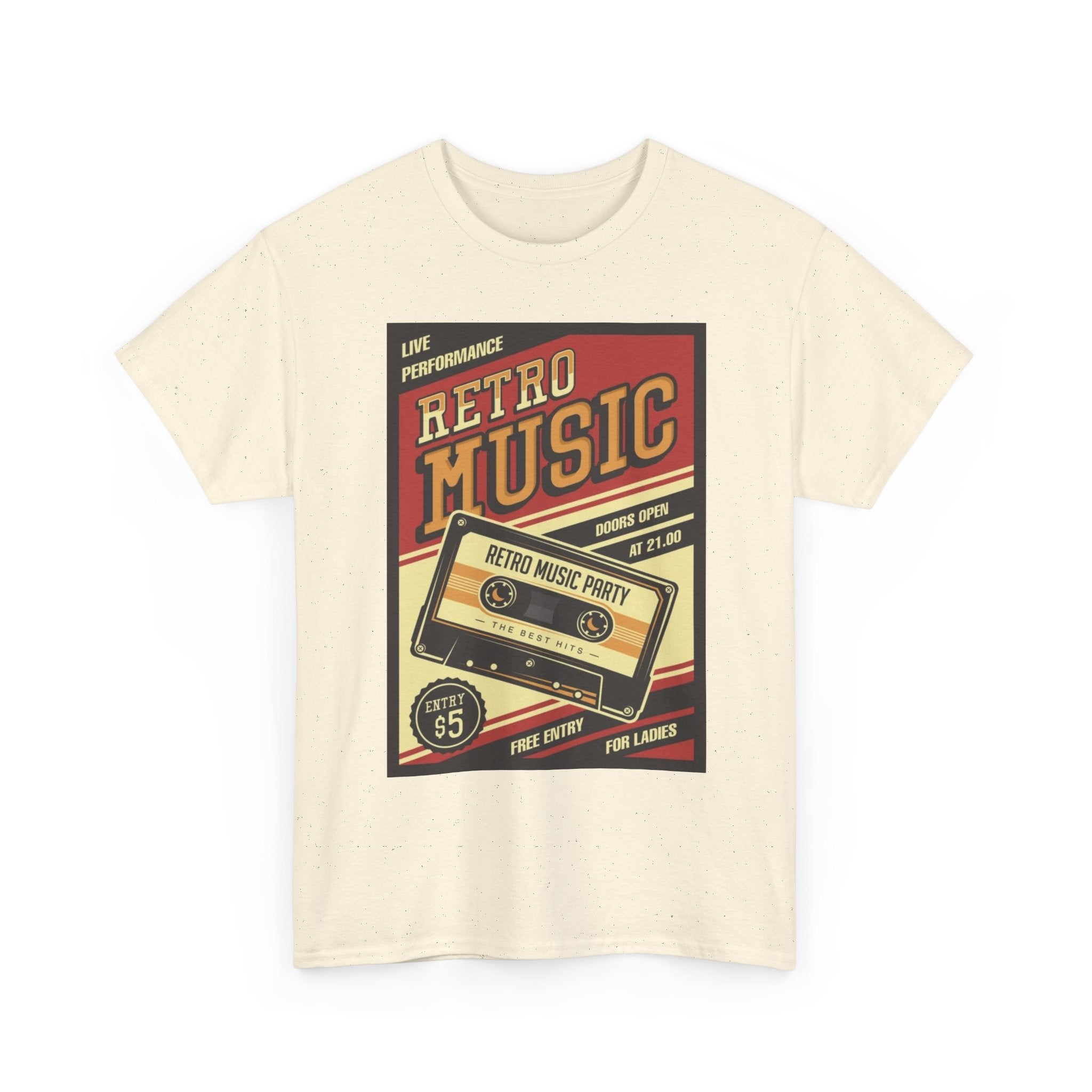 Retro Music Cassette Tee — Vintage 80s Band Poster T-Shirt