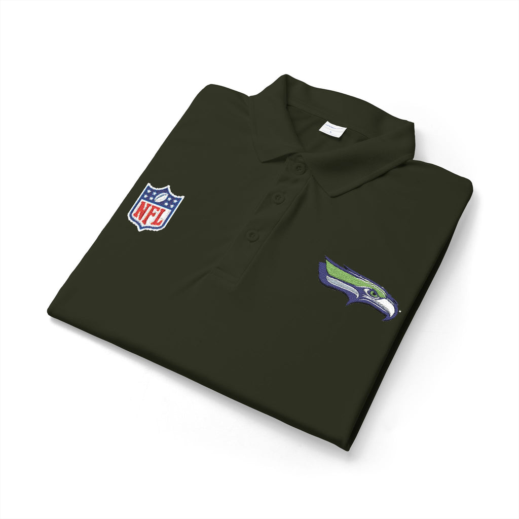 Seahawks Embroidered Polo Shirt — NFL Logo Performance Golf Polo
