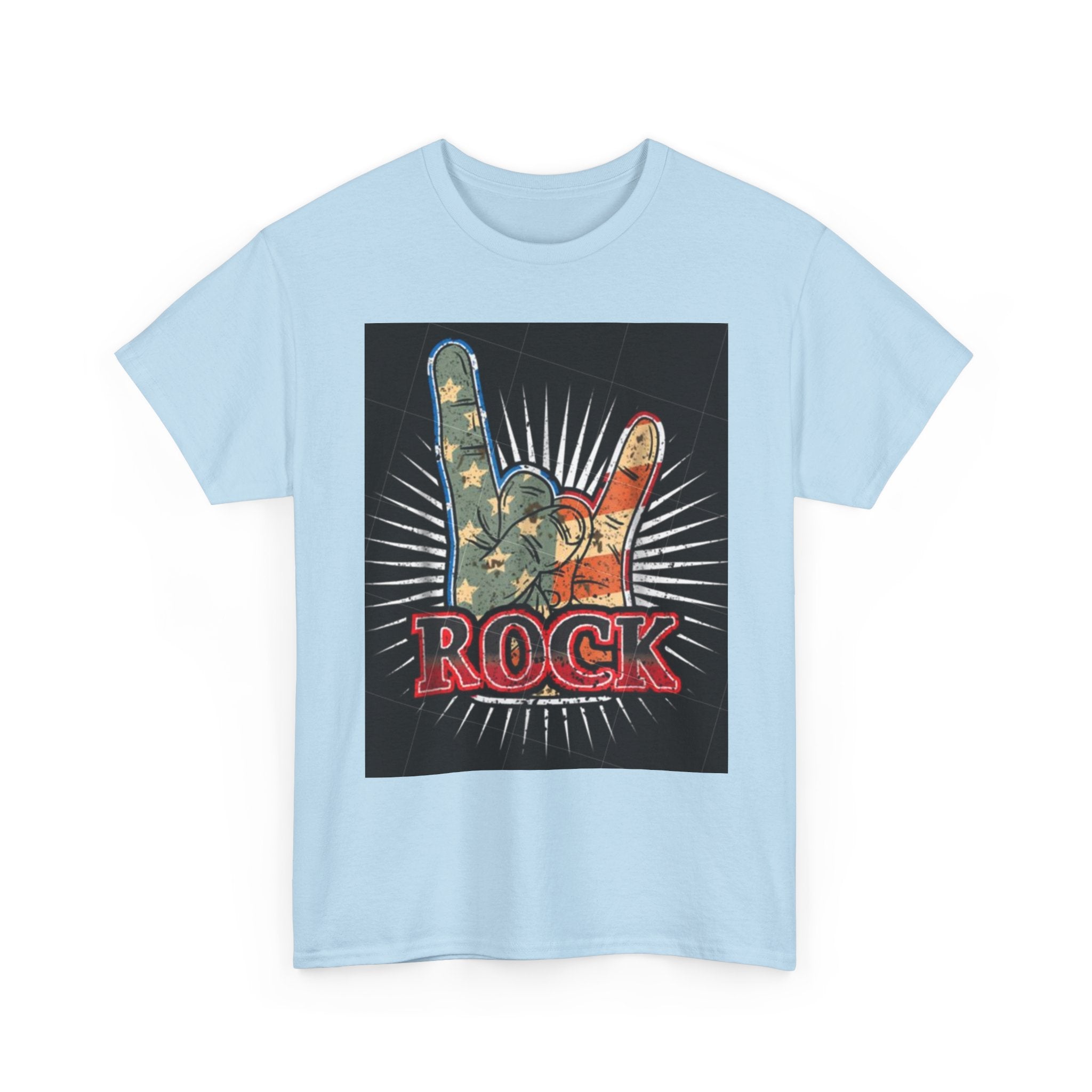 Rock Hand Graphic Tee — Vintage American Flag Rock'n'Roll T-Shirt