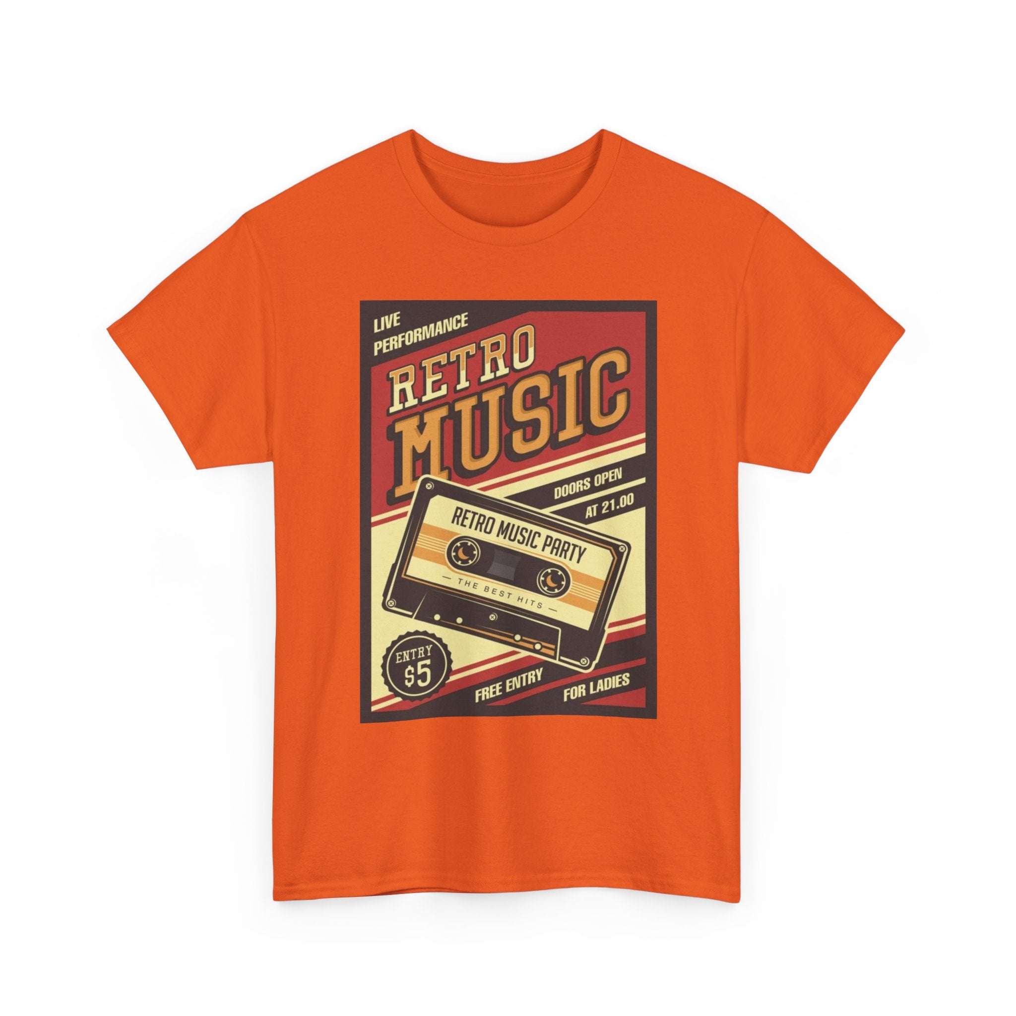 Retro Music Cassette Tee — Vintage 80s Band Poster T-Shirt