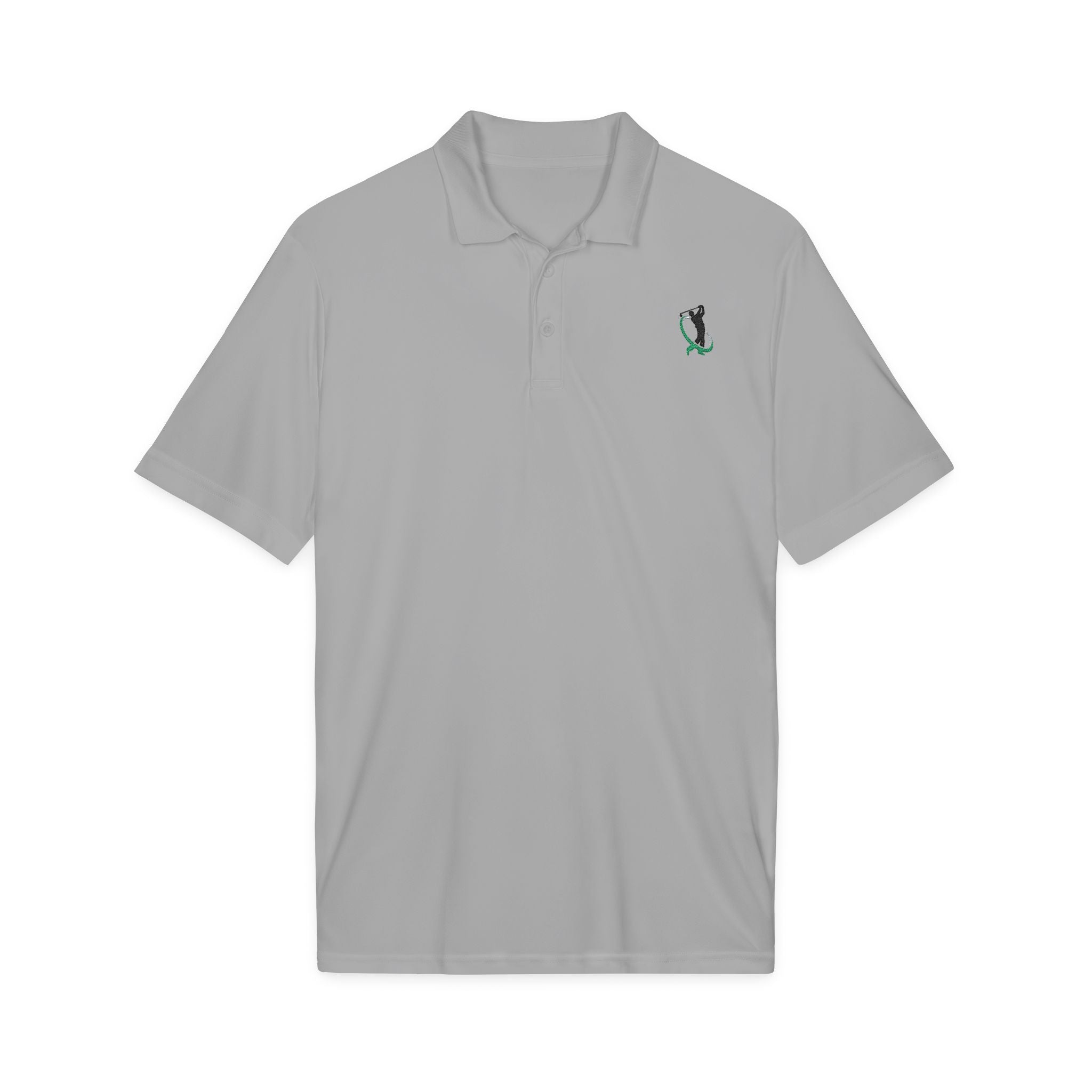 Embroidered Golf Polo Shirt — Small Golfer Logo Performance Polo