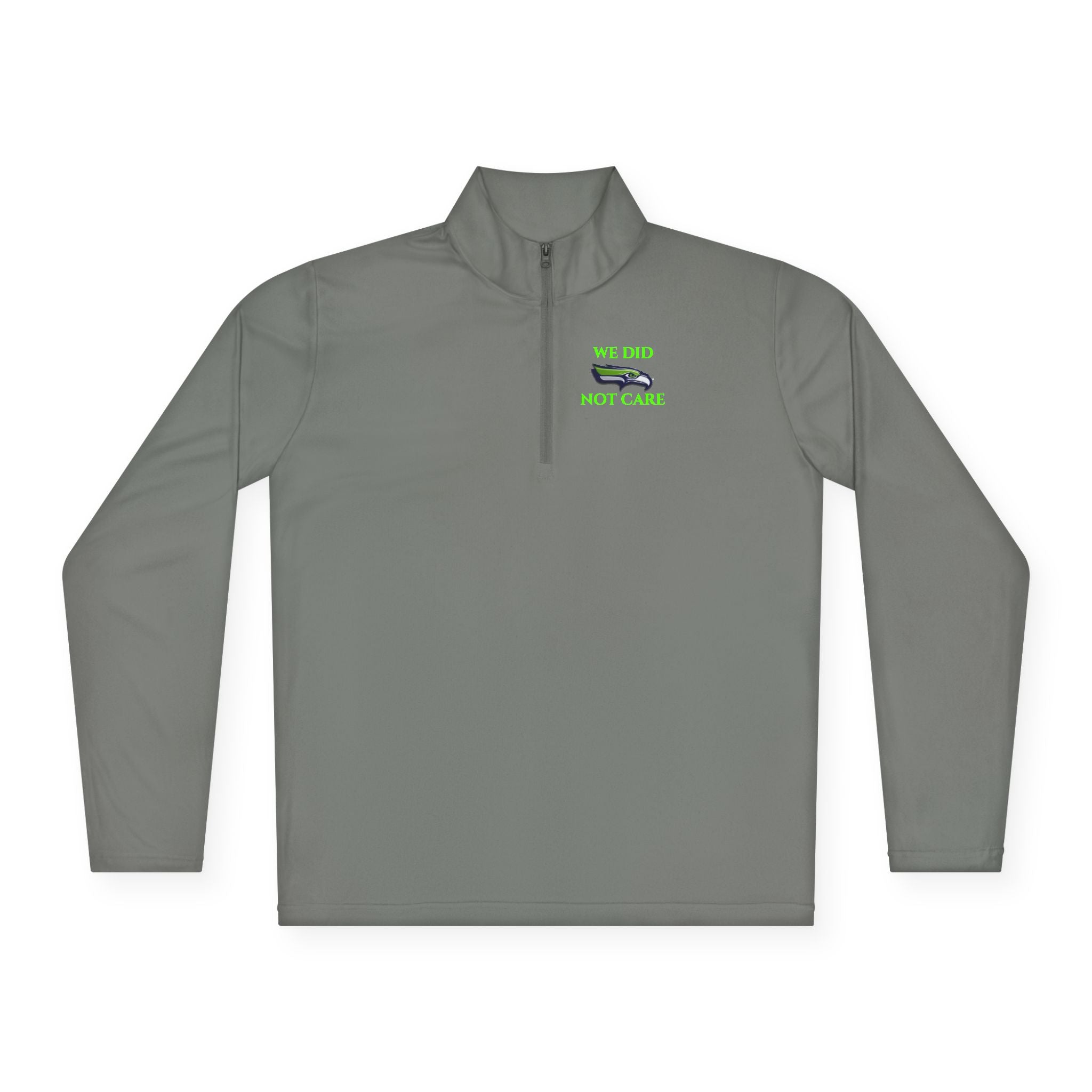 Quarter-Zip Pullover — 'We're Lovin' Life' Green Camper Graphic