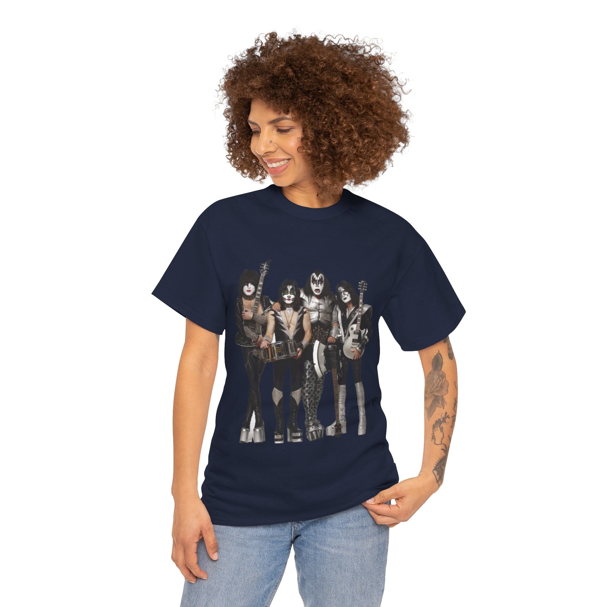 KISS Band Photo Tee – Retro Rock Concert T-Shirt
