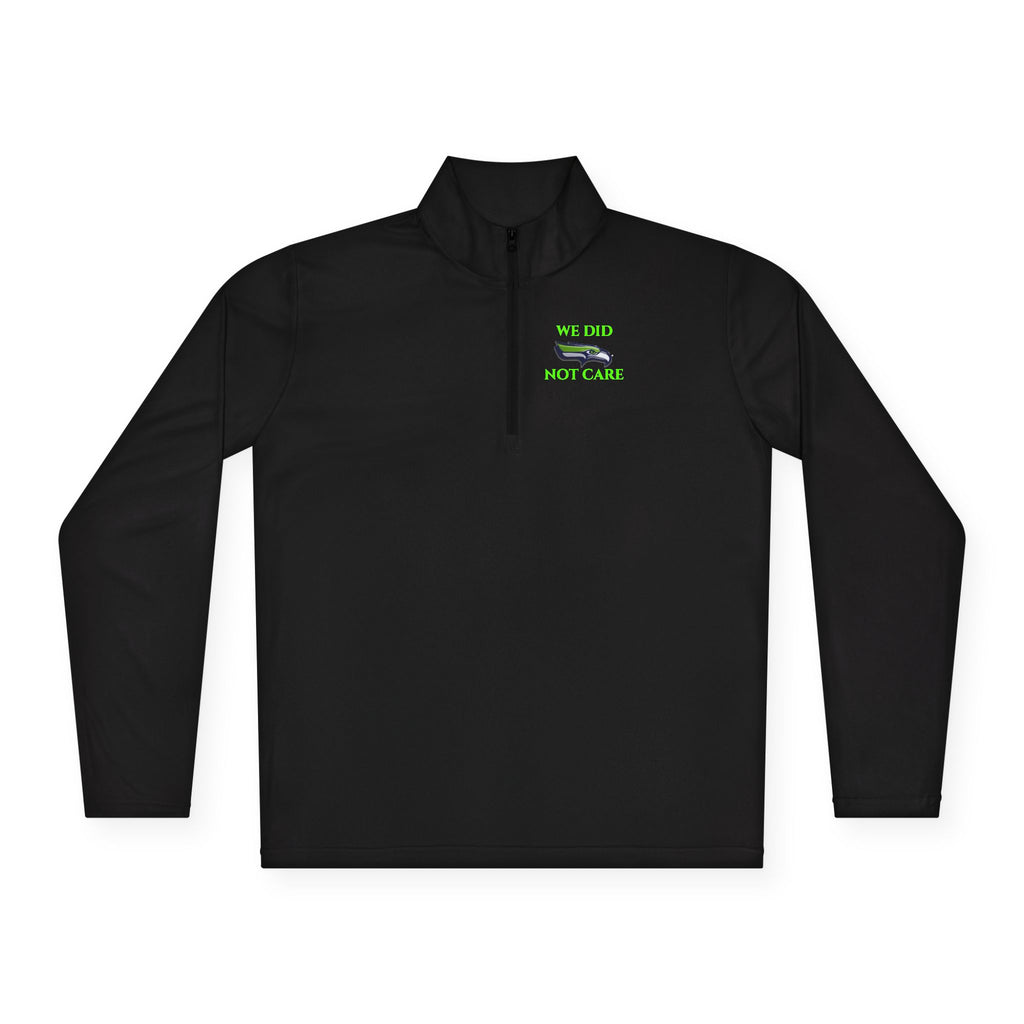 Quarter-Zip Pullover — 'We're Lovin' Life' Green Camper Graphic