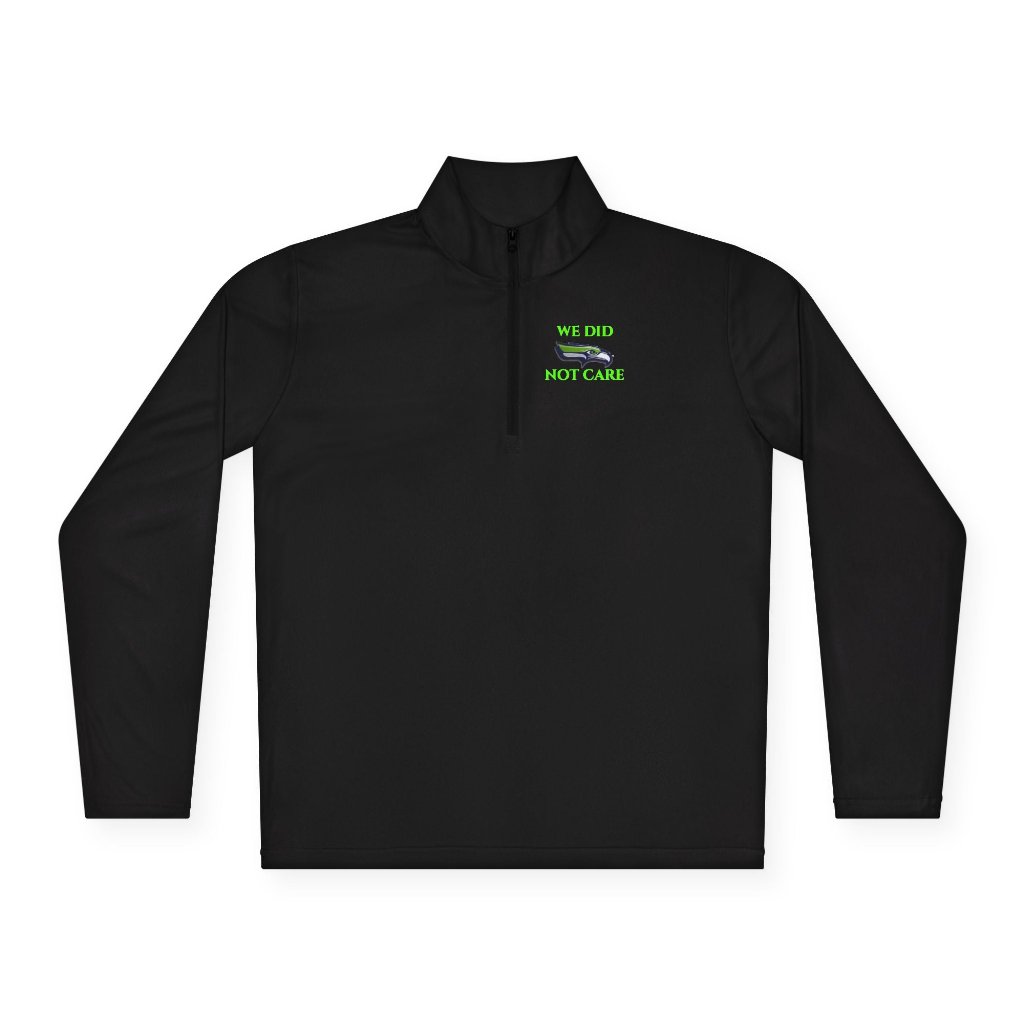 Quarter-Zip Pullover — 'We're Lovin' Life' Green Camper Graphic