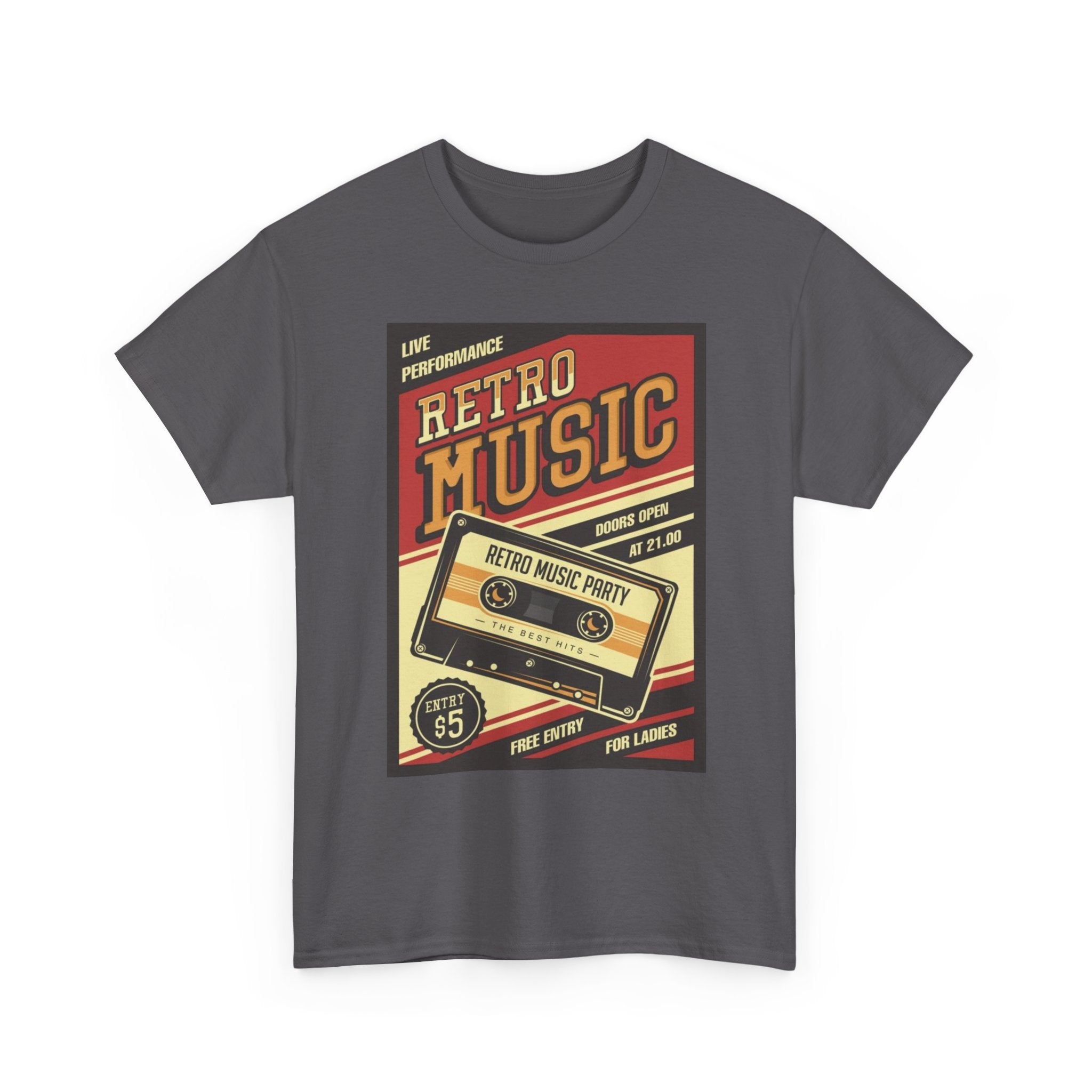 Retro Music Cassette Tee — Vintage 80s Band Poster T-Shirt