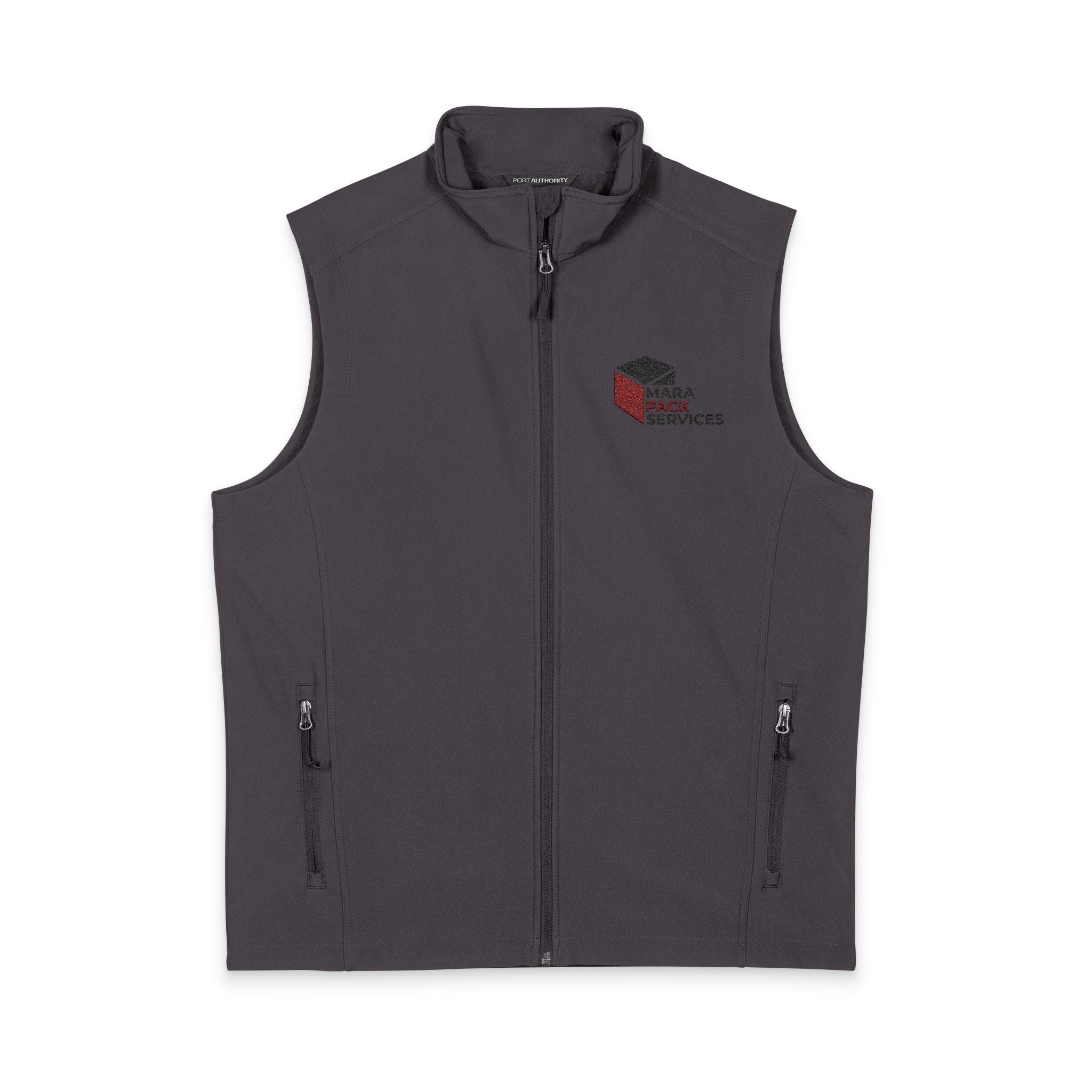 Men's Soft Shell Vest – Subtle Red Rose Emblem, Weather-Resistant Performance