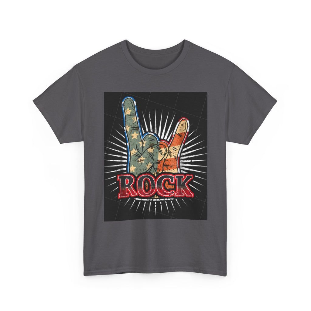 Rock Hand Graphic Tee — Vintage American Flag Rock'n'Roll T-Shirt