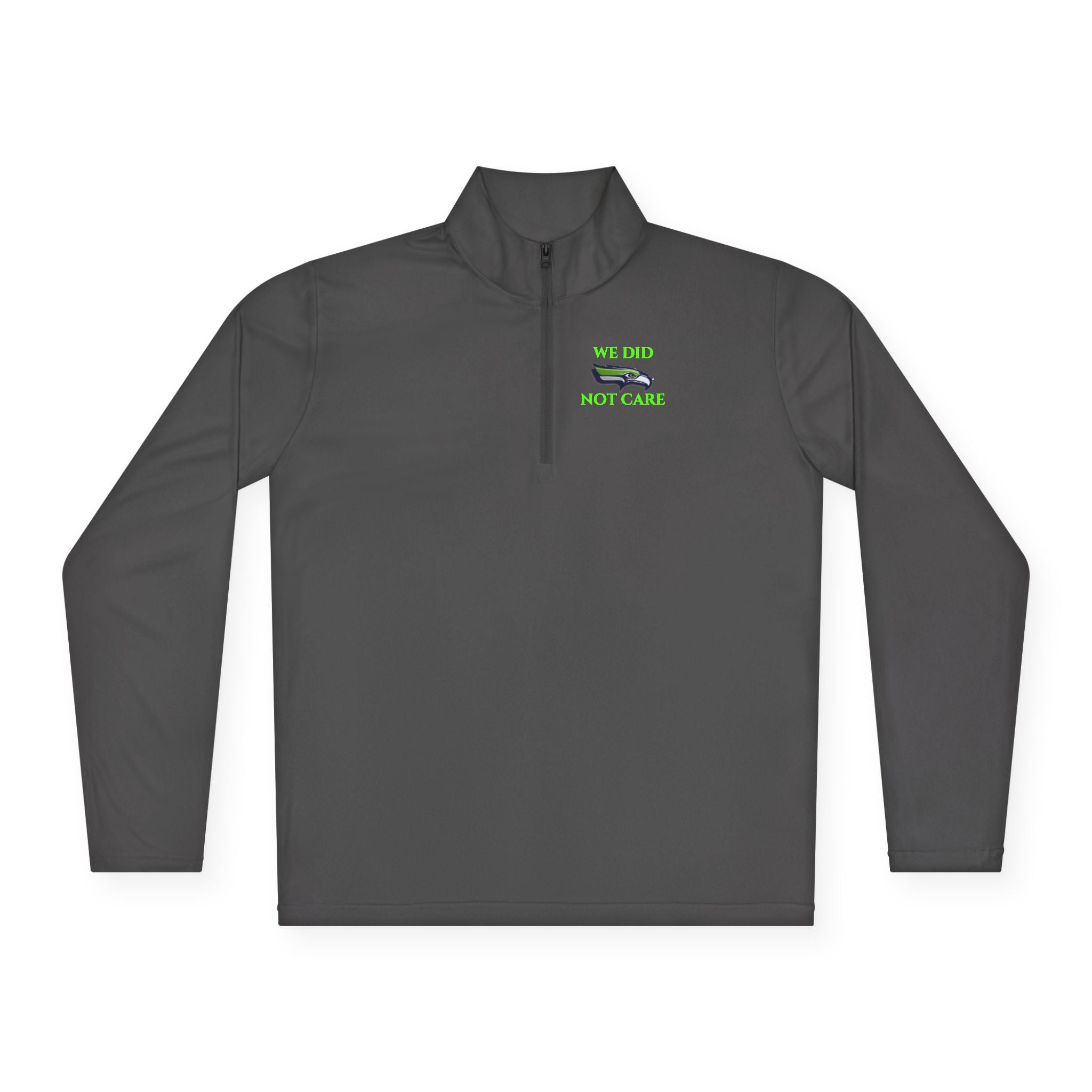 Quarter-Zip Pullover — 'We're Lovin' Life' Green Camper Graphic
