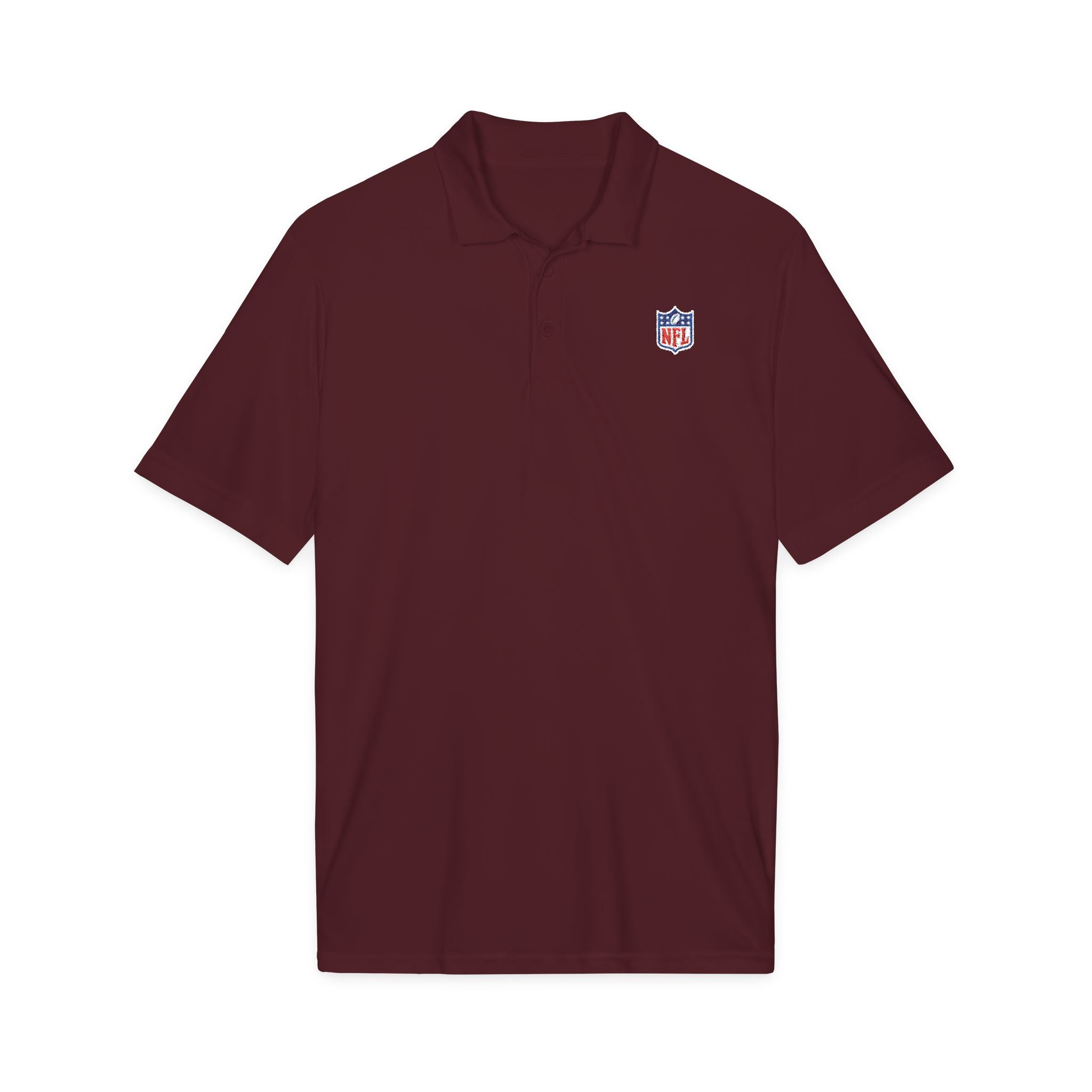 NFL Logo White Performance Polo — Men's Short-Sleeve Athletic Shirt