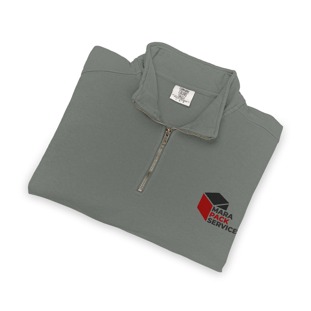 Quarter-Zip Sweatshirt — Minimal Red & Black Hex Logo