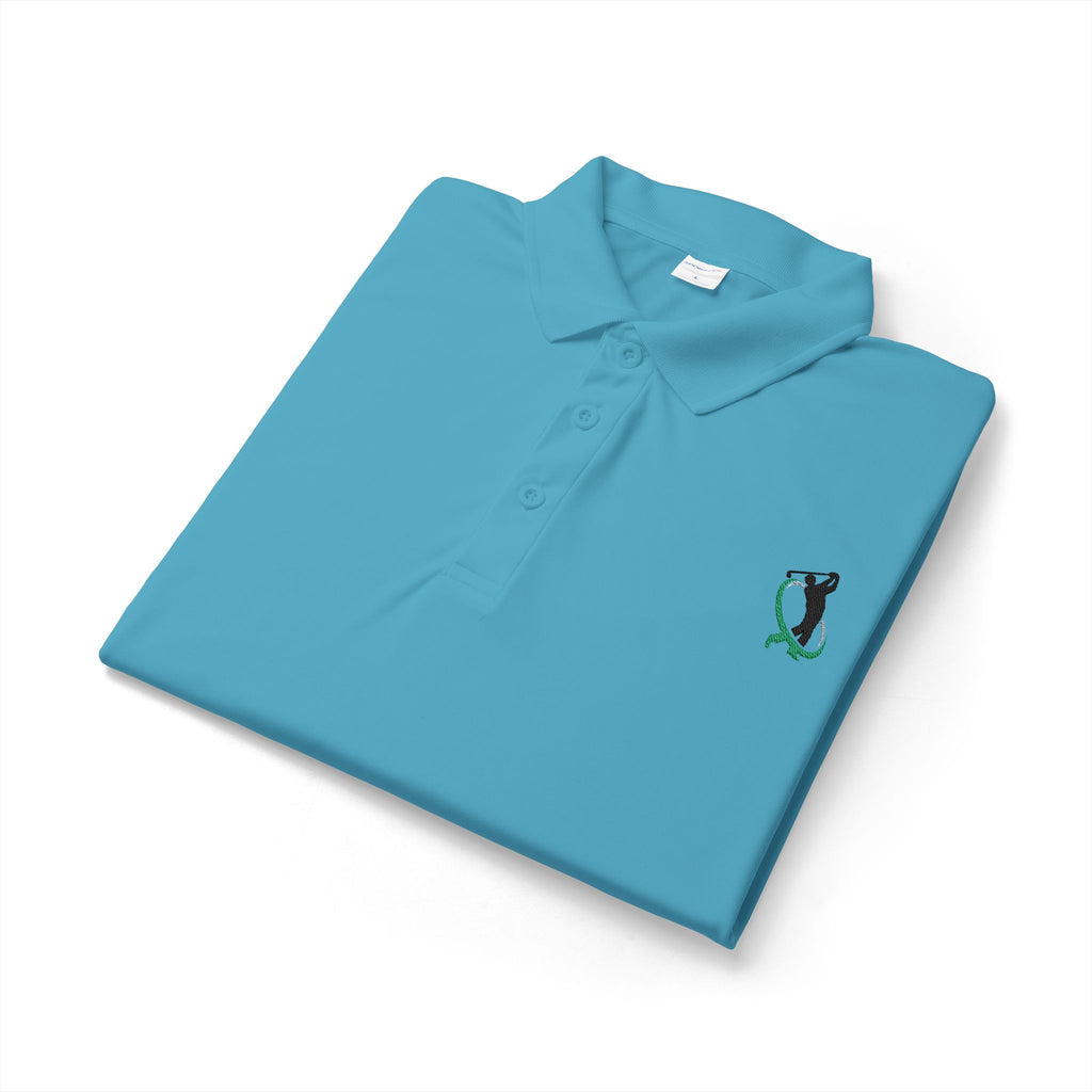 Embroidered Golf Polo Shirt — Small Golfer Logo Performance Polo