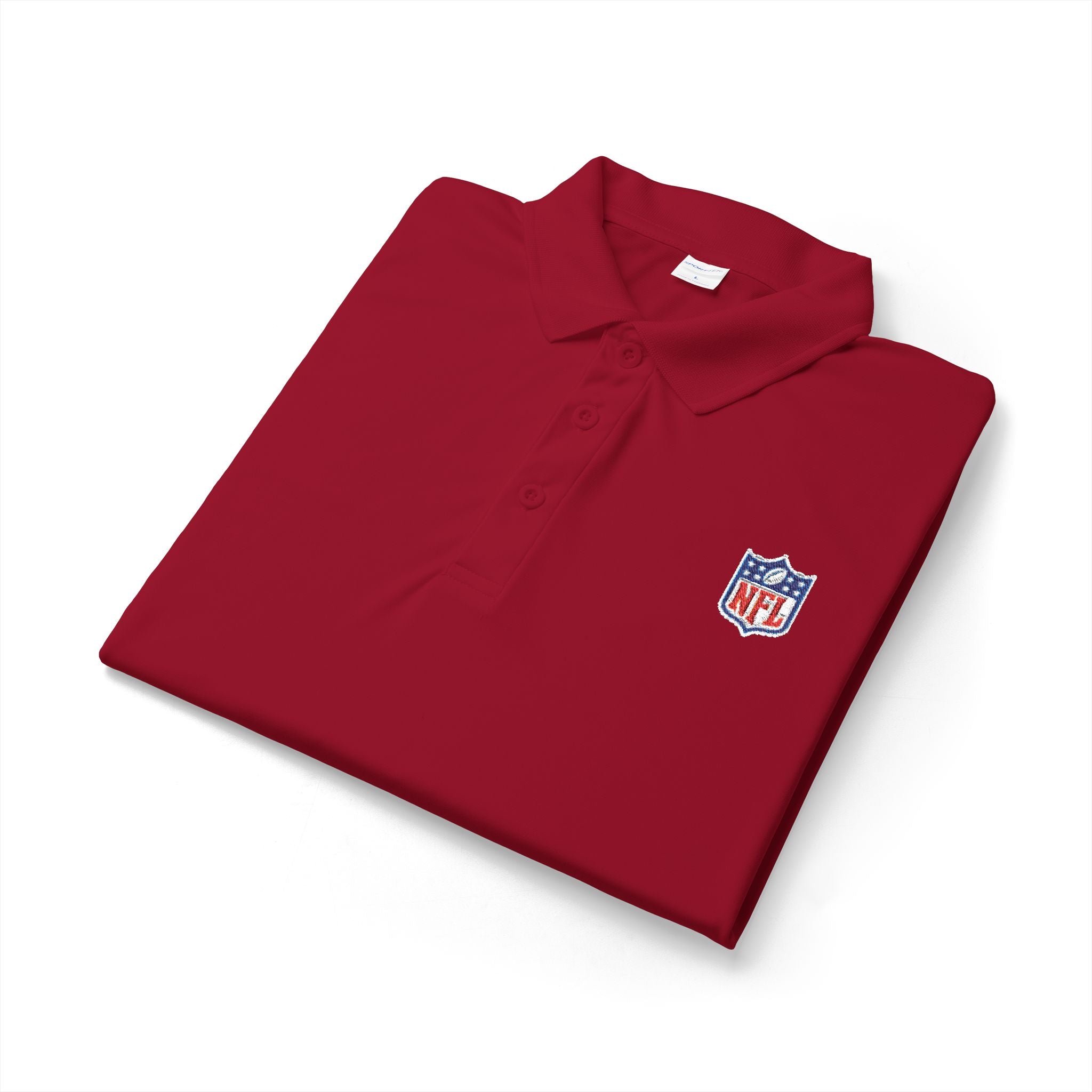 NFL Logo White Performance Polo — Men's Short-Sleeve Athletic Shirt