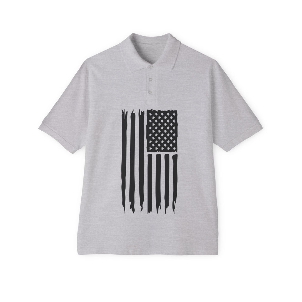 Distressed American Flag Polo — Men’s Patriotic Golf Shirt
