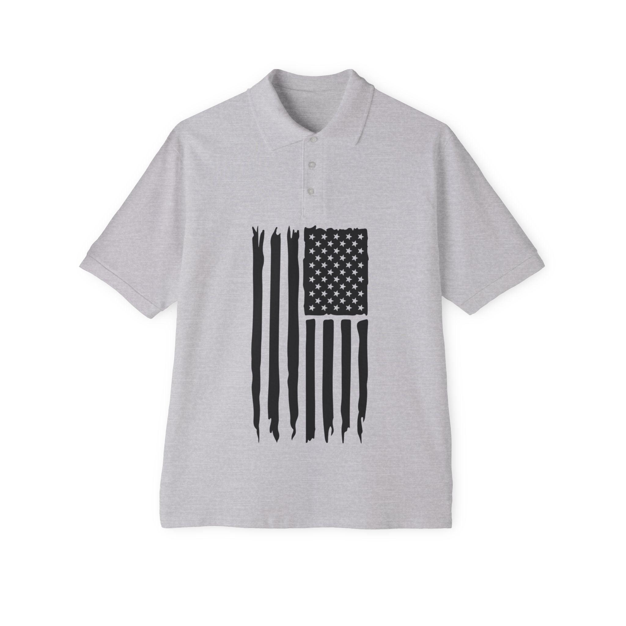 Distressed American Flag Polo — Men’s Patriotic Golf Shirt