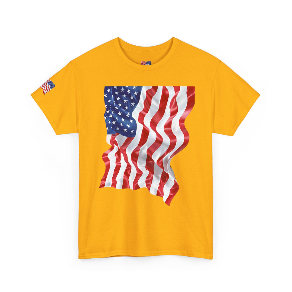 American Flag T-Shirt — Waving USA Graphic Tee (Fourth of July, Memorial Day)