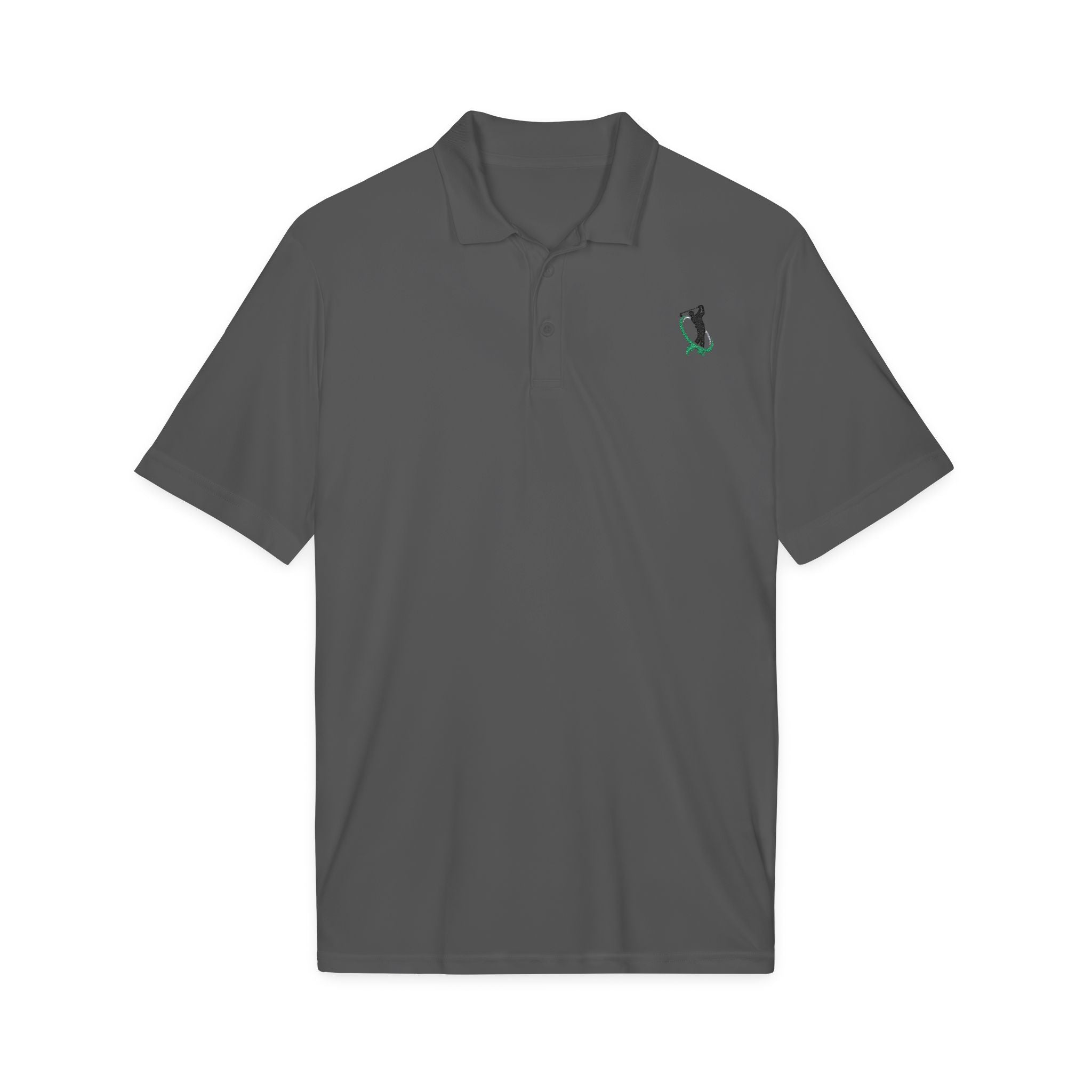 Embroidered Golf Polo Shirt — Small Golfer Logo Performance Polo