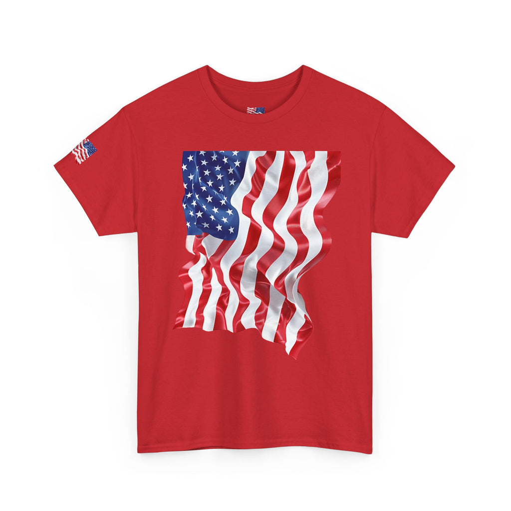 American Flag T-Shirt — Waving USA Graphic Tee (Fourth of July, Memorial Day)