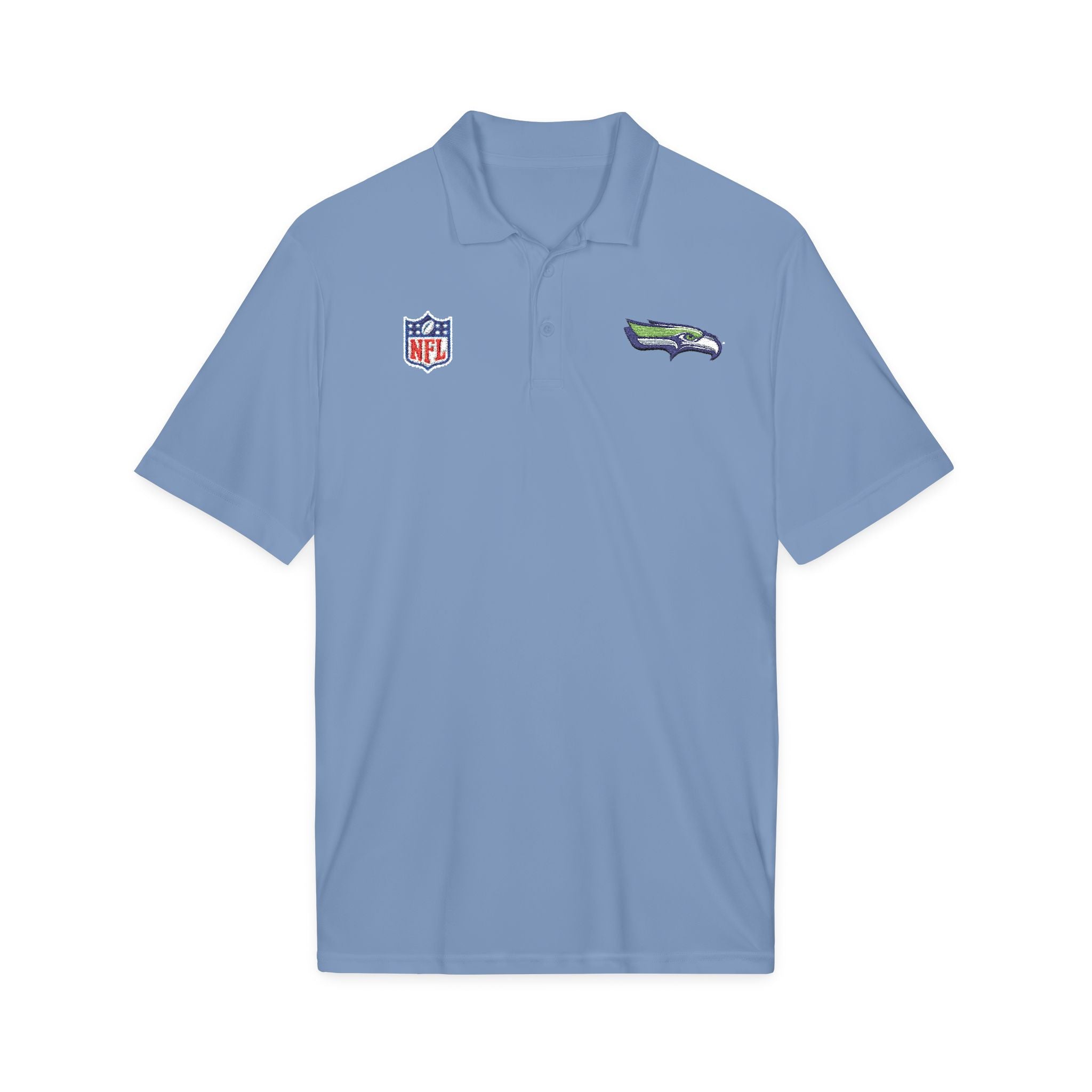 Seahawks Embroidered Polo Shirt — NFL Logo Performance Golf Polo