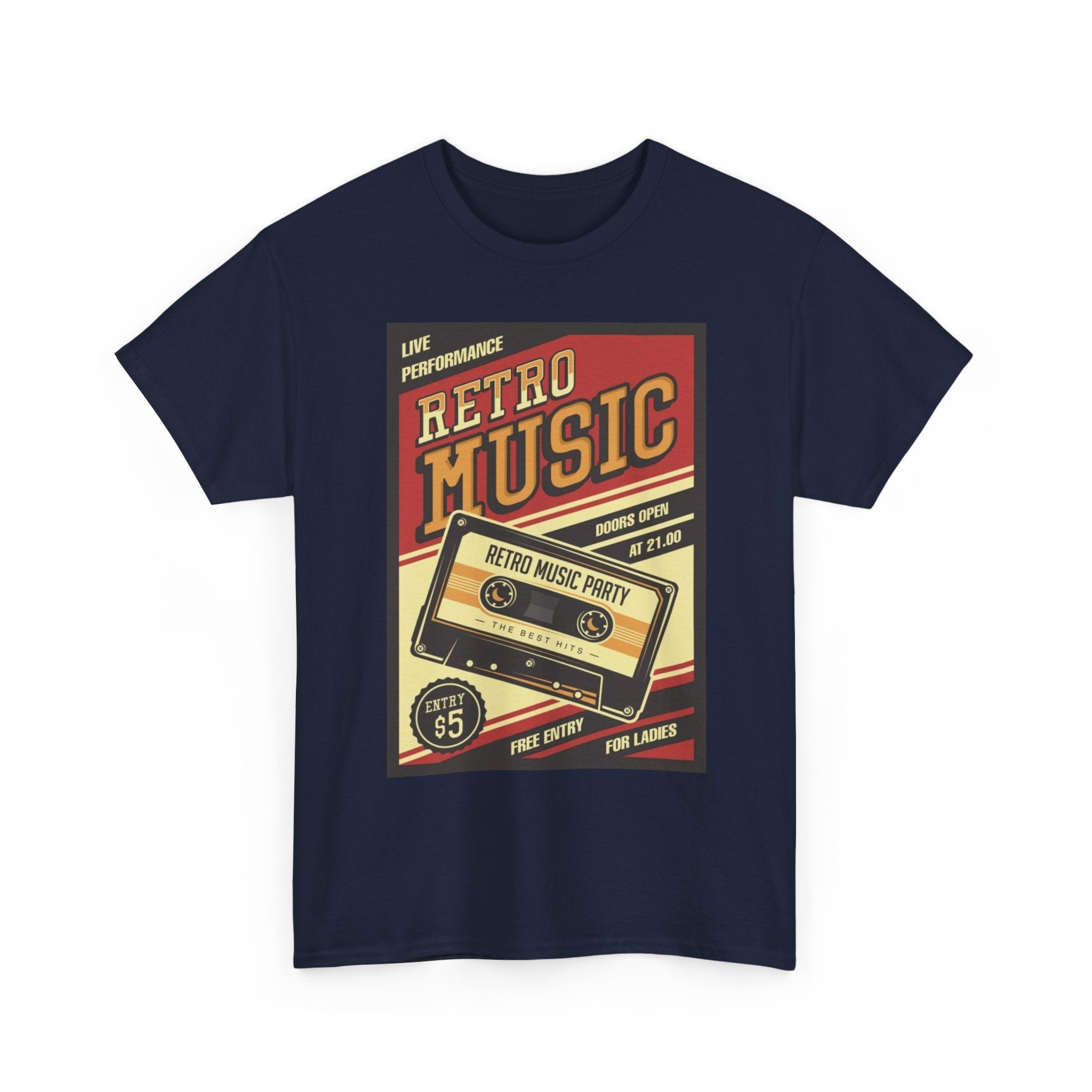 Retro Music Cassette Tee — Vintage 80s Band Poster T-Shirt