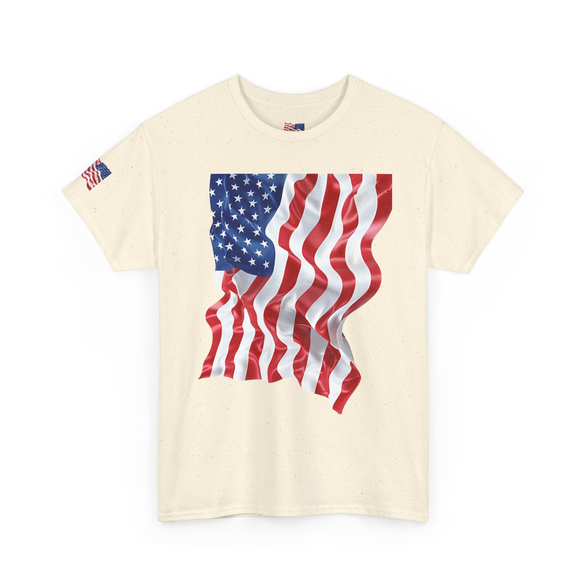 American Flag T-Shirt — Waving USA Graphic Tee (Fourth of July, Memorial Day)