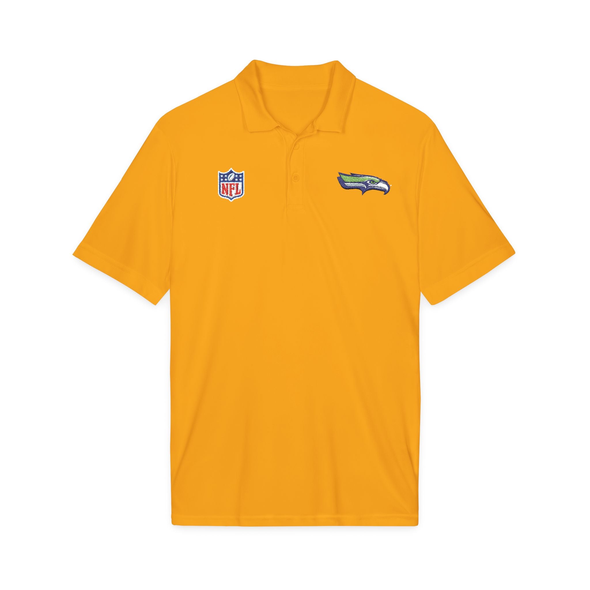 Seahawks Embroidered Polo Shirt — NFL Logo Performance Golf Polo