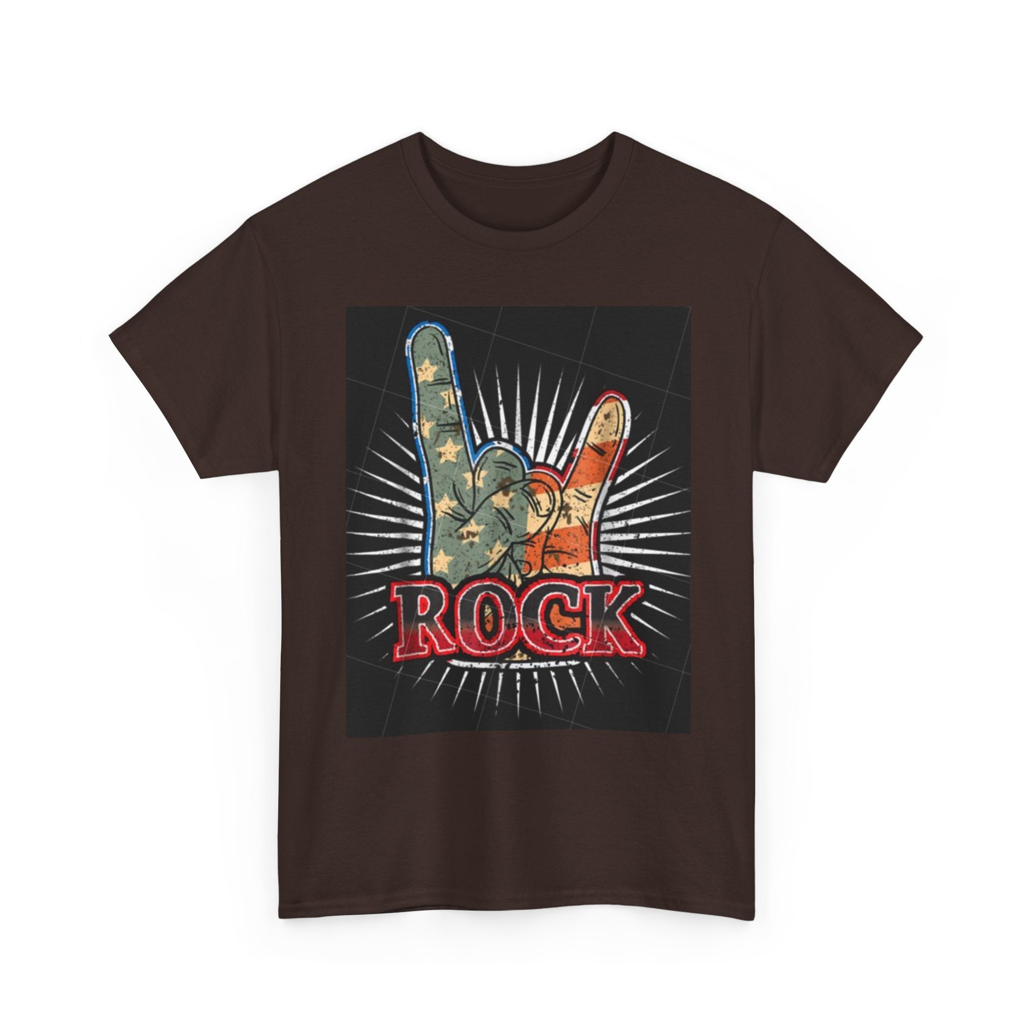 Rock Hand Graphic Tee — Vintage American Flag Rock'n'Roll T-Shirt