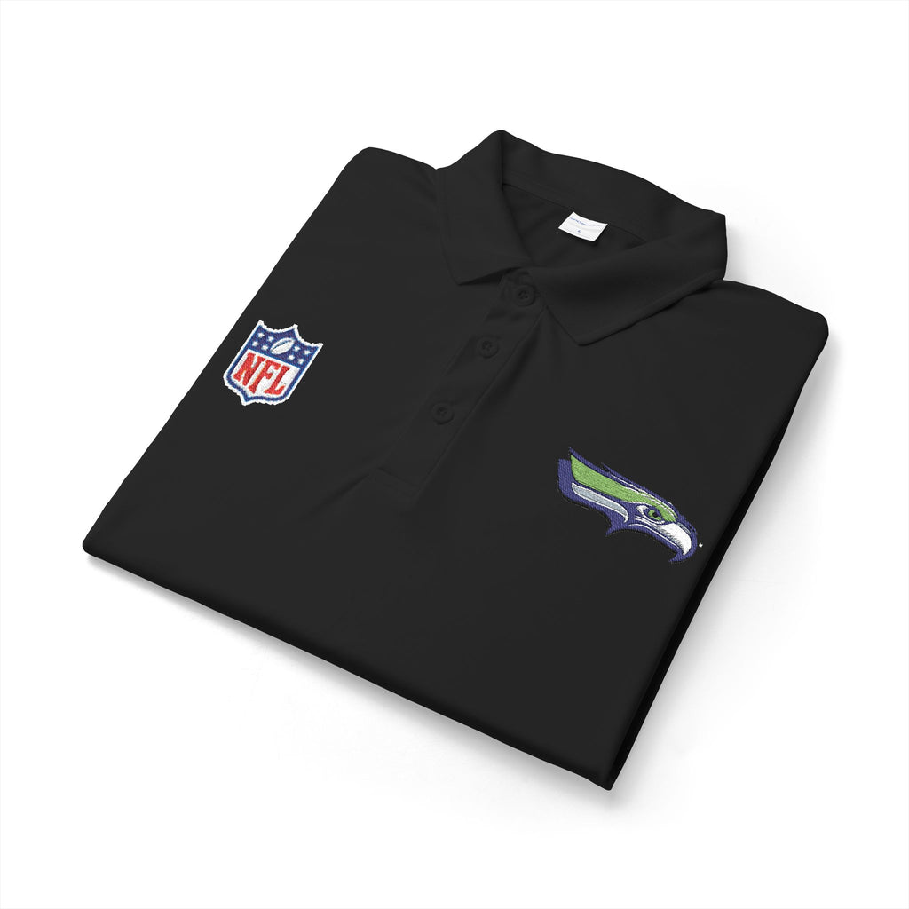 Seahawks Embroidered Polo Shirt — NFL Logo Performance Golf Polo