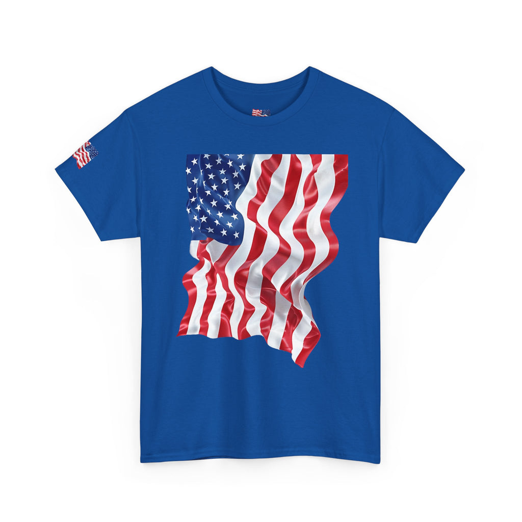 American Flag T-Shirt — Waving USA Graphic Tee (Fourth of July, Memorial Day)