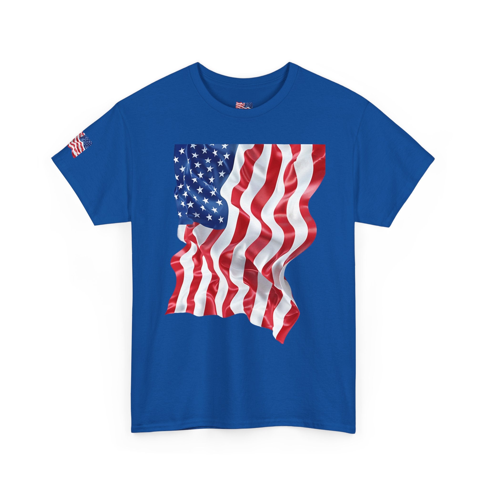 American Flag T-Shirt — Waving USA Graphic Tee (Fourth of July, Memorial Day)
