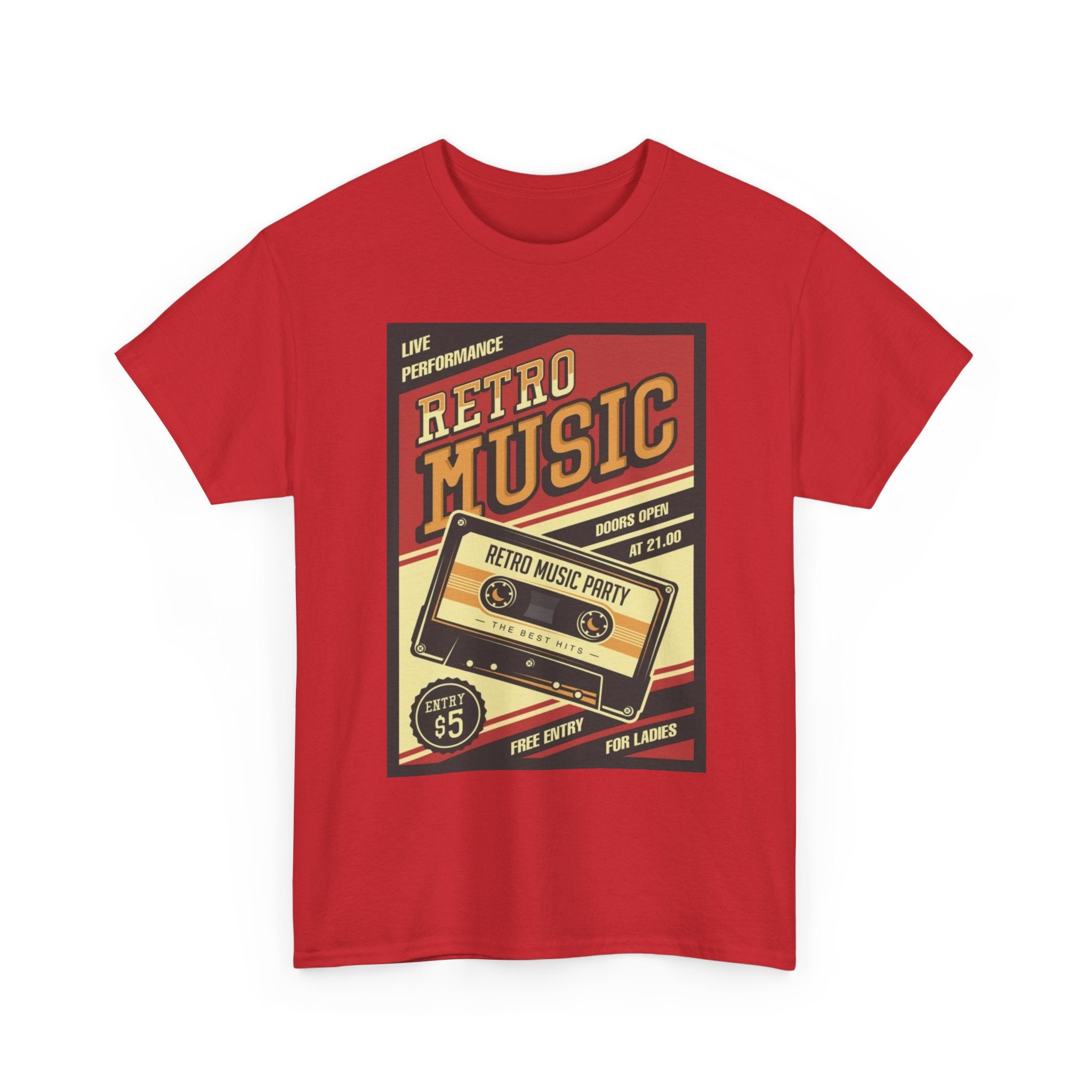 Retro Music Cassette Tee — Vintage 80s Band Poster T-Shirt