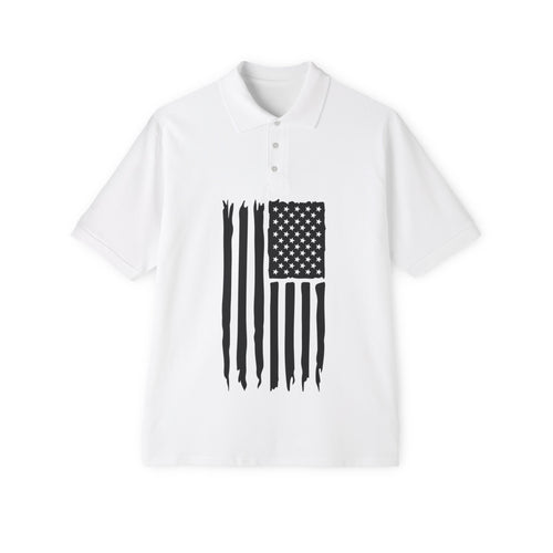 Distressed American Flag Polo — Men’s Patriotic Golf Shirt