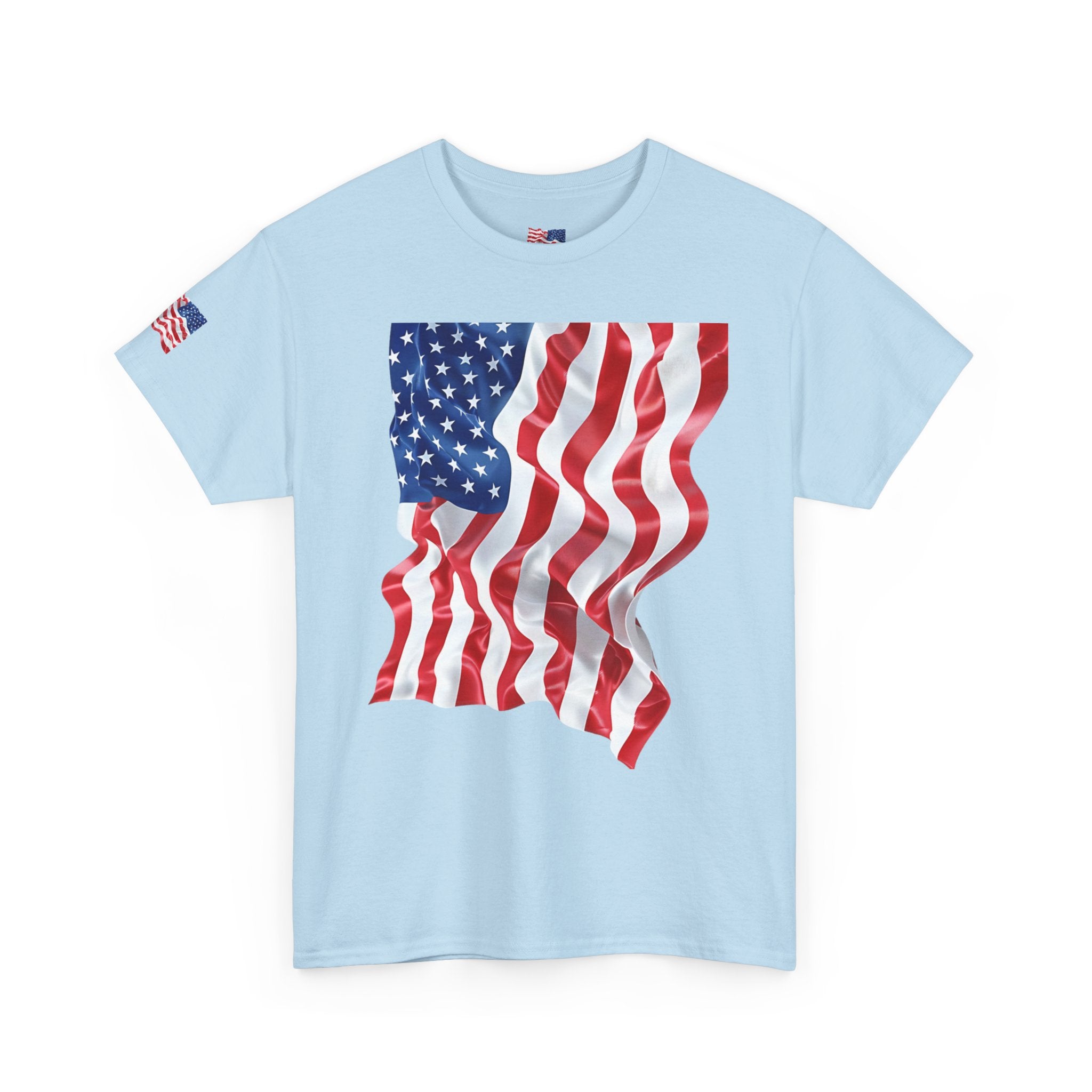 American Flag T-Shirt — Waving USA Graphic Tee (Fourth of July, Memorial Day)
