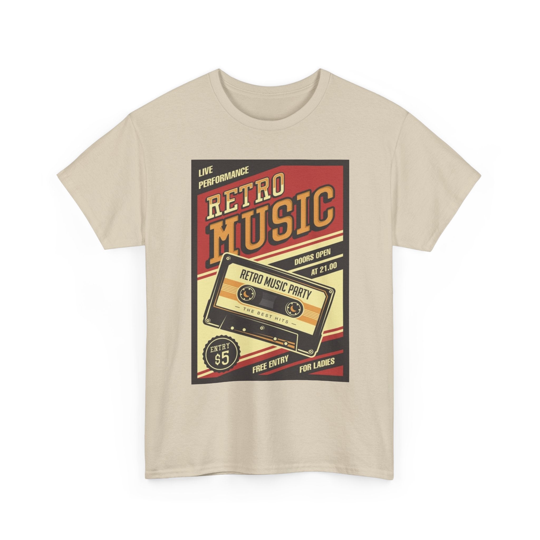 Retro Music Cassette Tee — Vintage 80s Band Poster T-Shirt