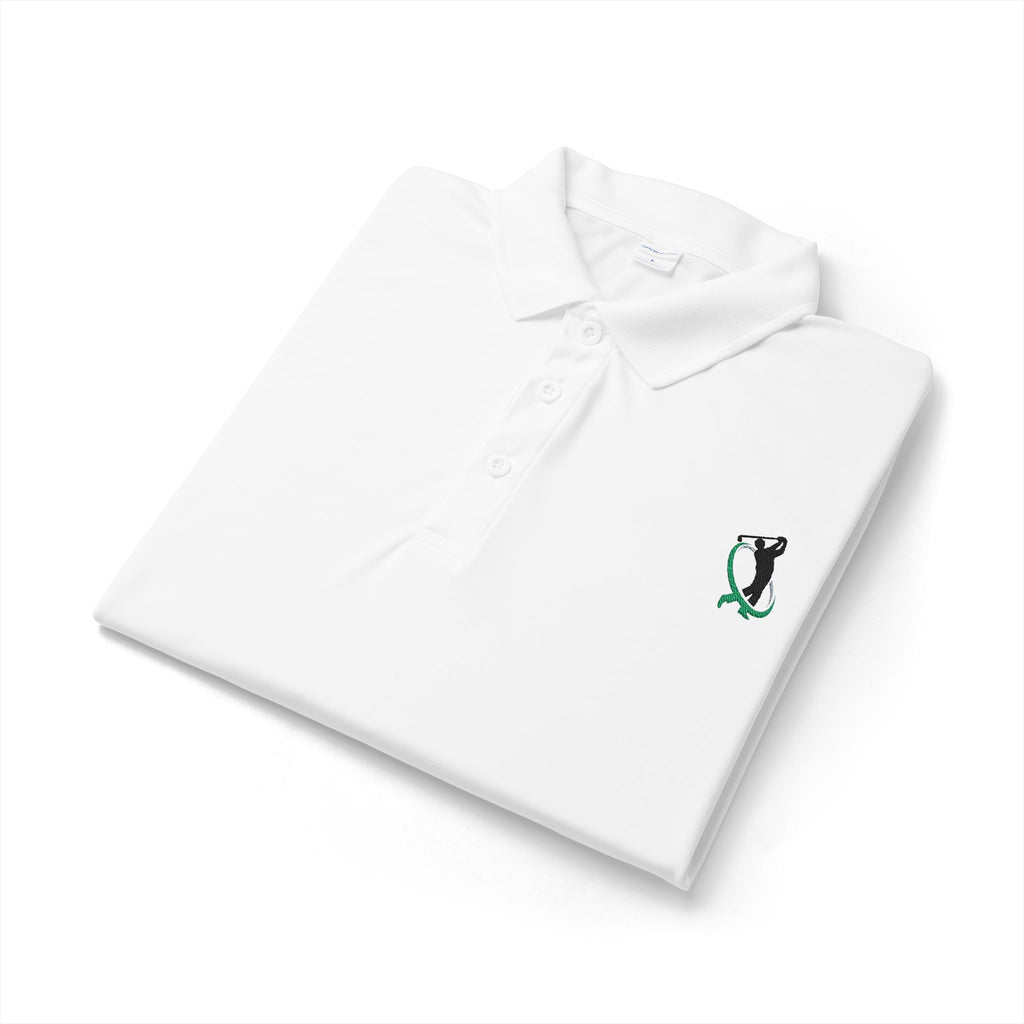 Embroidered Golf Polo Shirt — Small Golfer Logo Performance Polo