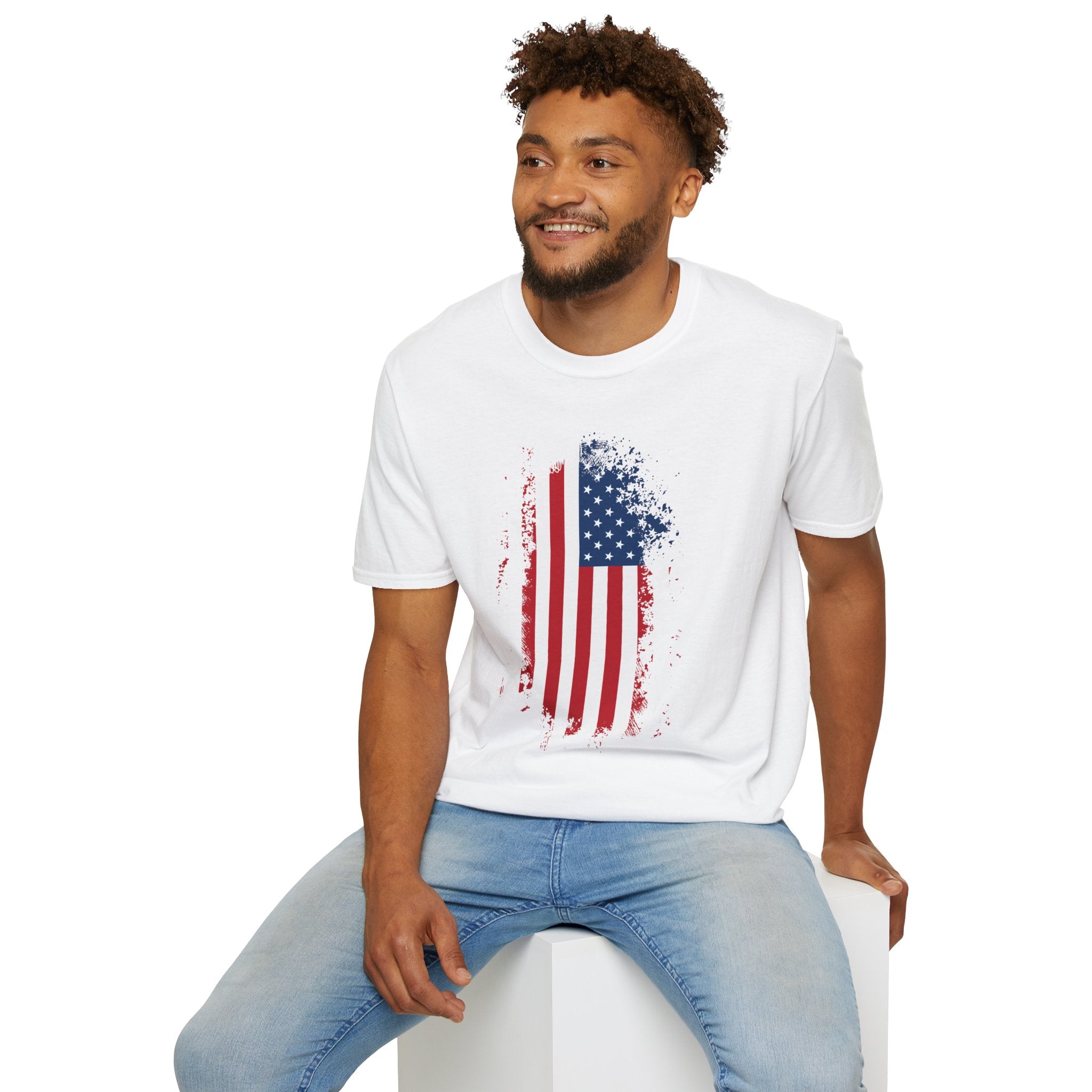 Distressed American Flag T-Shirt — Patriotic USA Tee for 4th of July