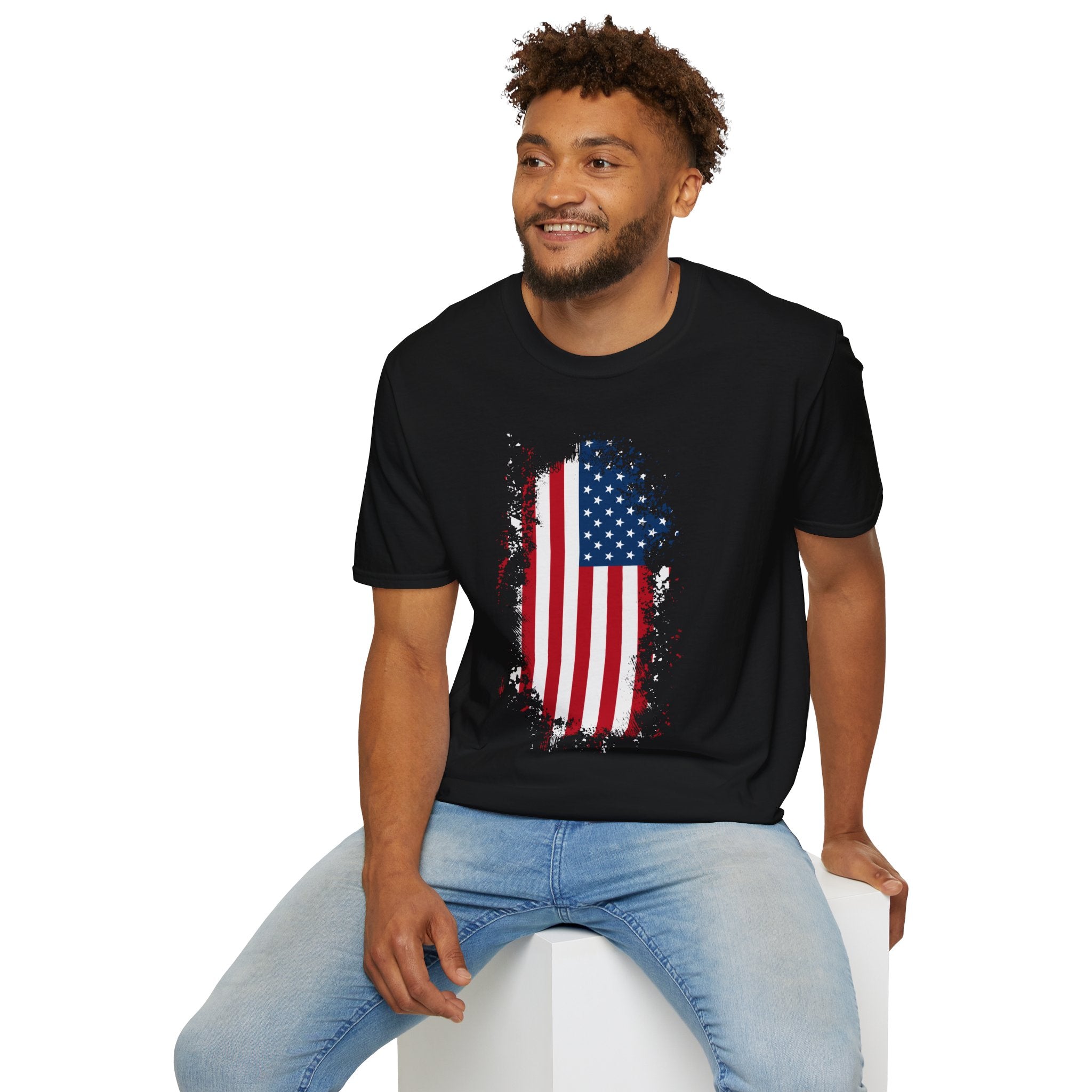 Distressed American Flag T-Shirt — Patriotic USA Tee for 4th of July