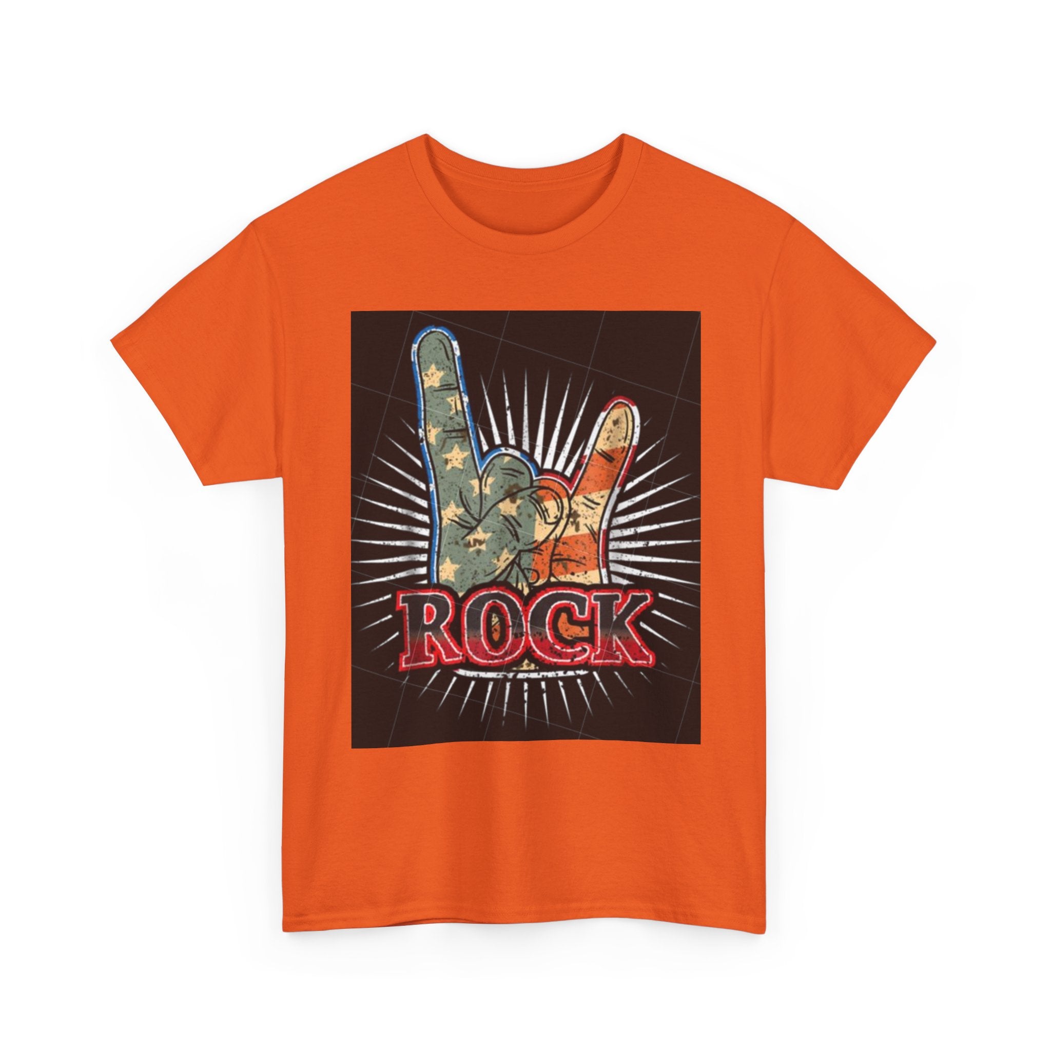Rock Hand Graphic Tee — Vintage American Flag Rock'n'Roll T-Shirt