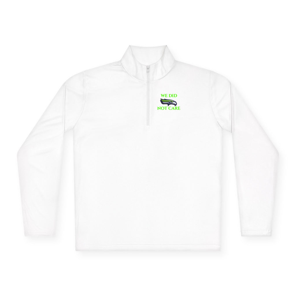 Quarter-Zip Pullover — 'We're Lovin' Life' Green Camper Graphic