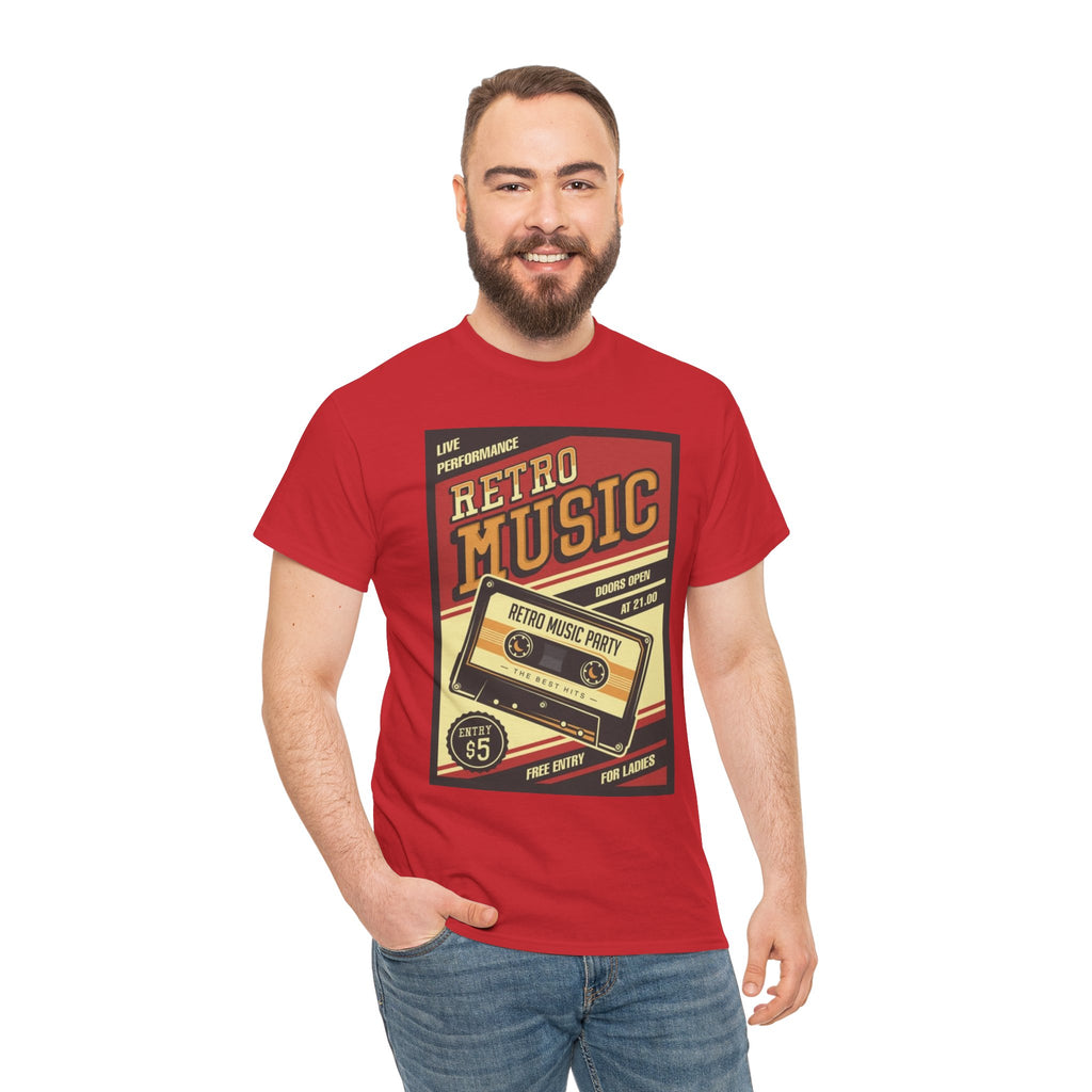 Retro Music Cassette Tee — Vintage 80s Band Poster T-Shirt