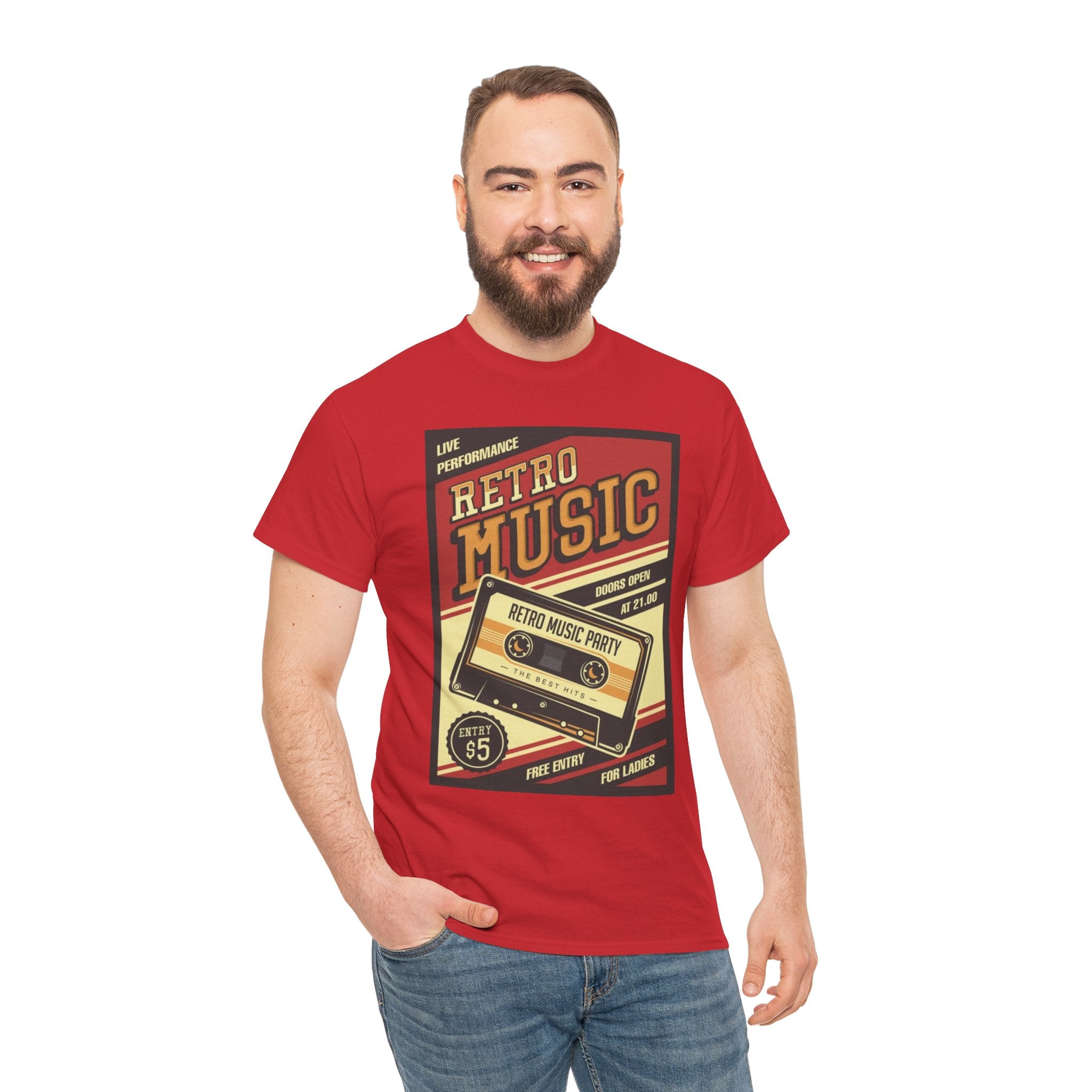 Retro Music Cassette Tee — Vintage 80s Band Poster T-Shirt