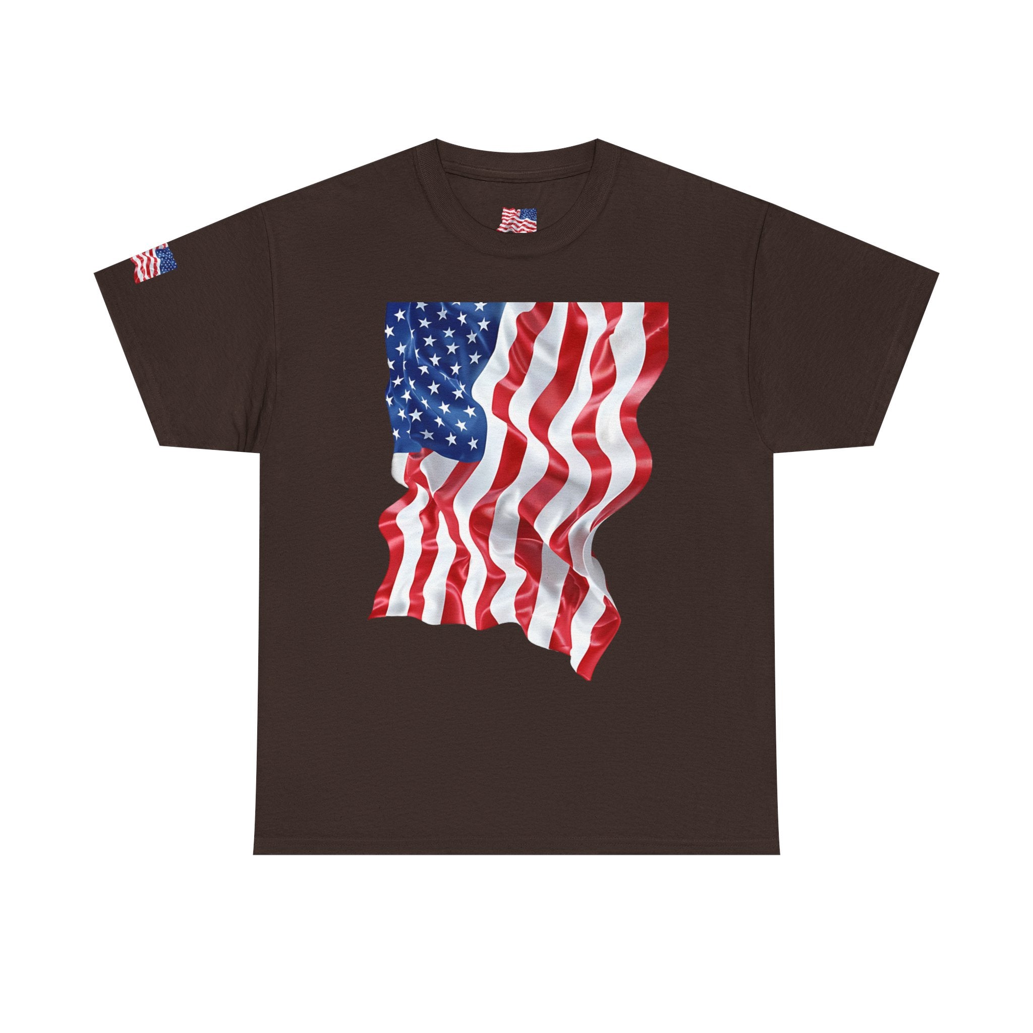 American Flag T-Shirt — Waving USA Graphic Tee (Fourth of July, Memorial Day)