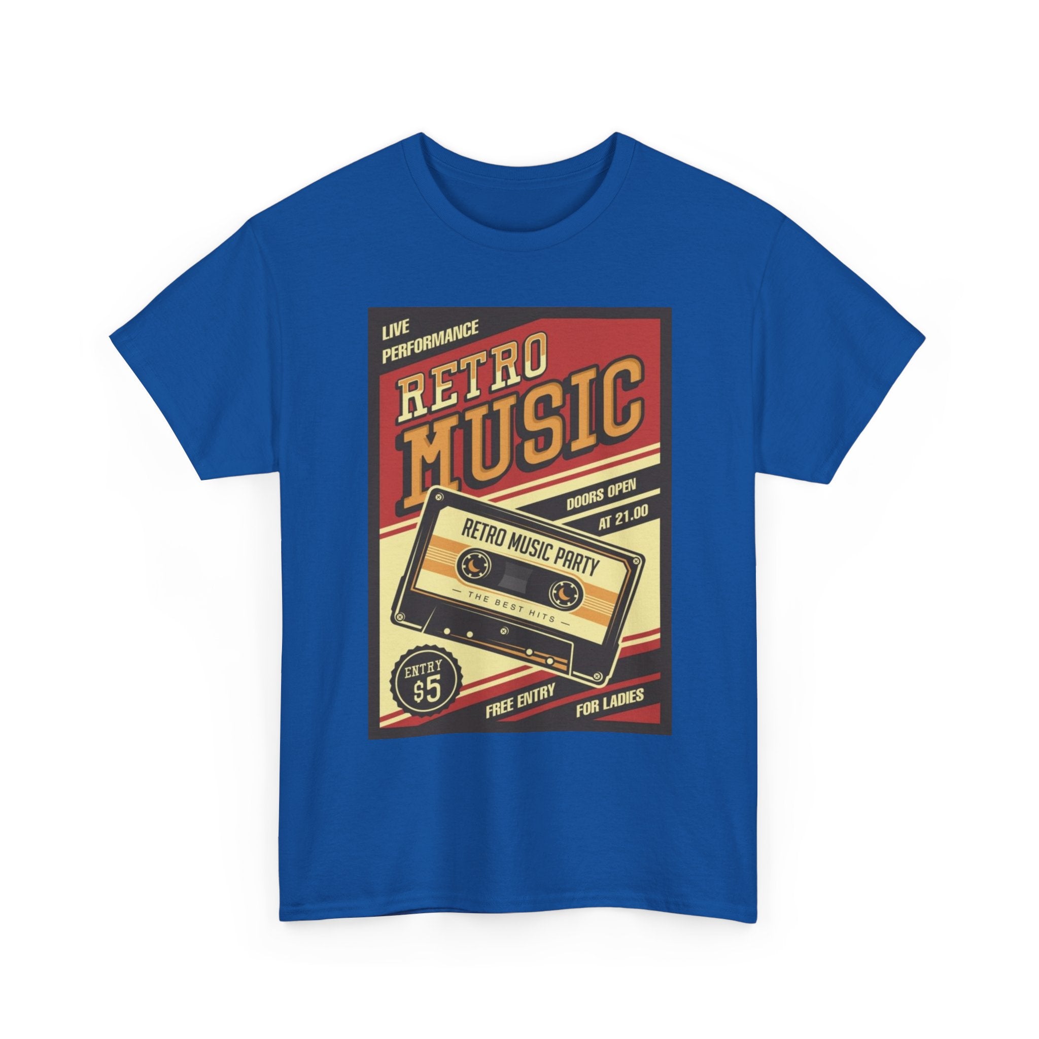 Retro Music Cassette Tee — Vintage 80s Band Poster T-Shirt