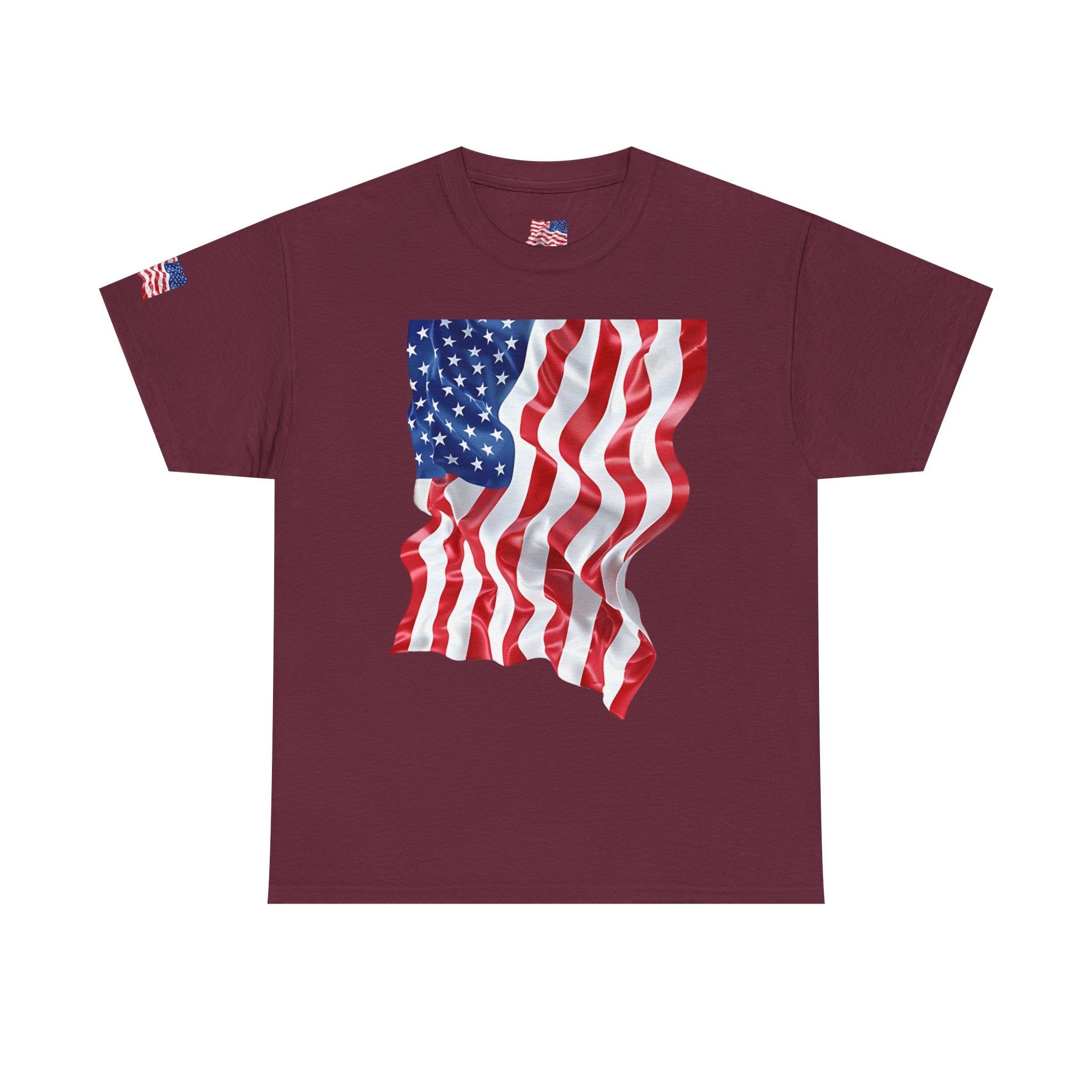 American Flag T-Shirt — Waving USA Graphic Tee (Fourth of July, Memorial Day)