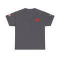 Suzuki Logo White Tee — Small Chest Emblem with American Flag Sleeve