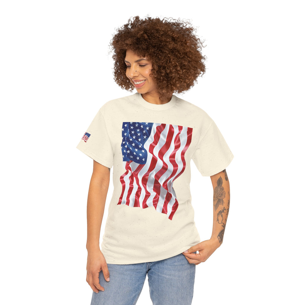 American Flag T-Shirt — Waving USA Graphic Tee (Fourth of July, Memorial Day)