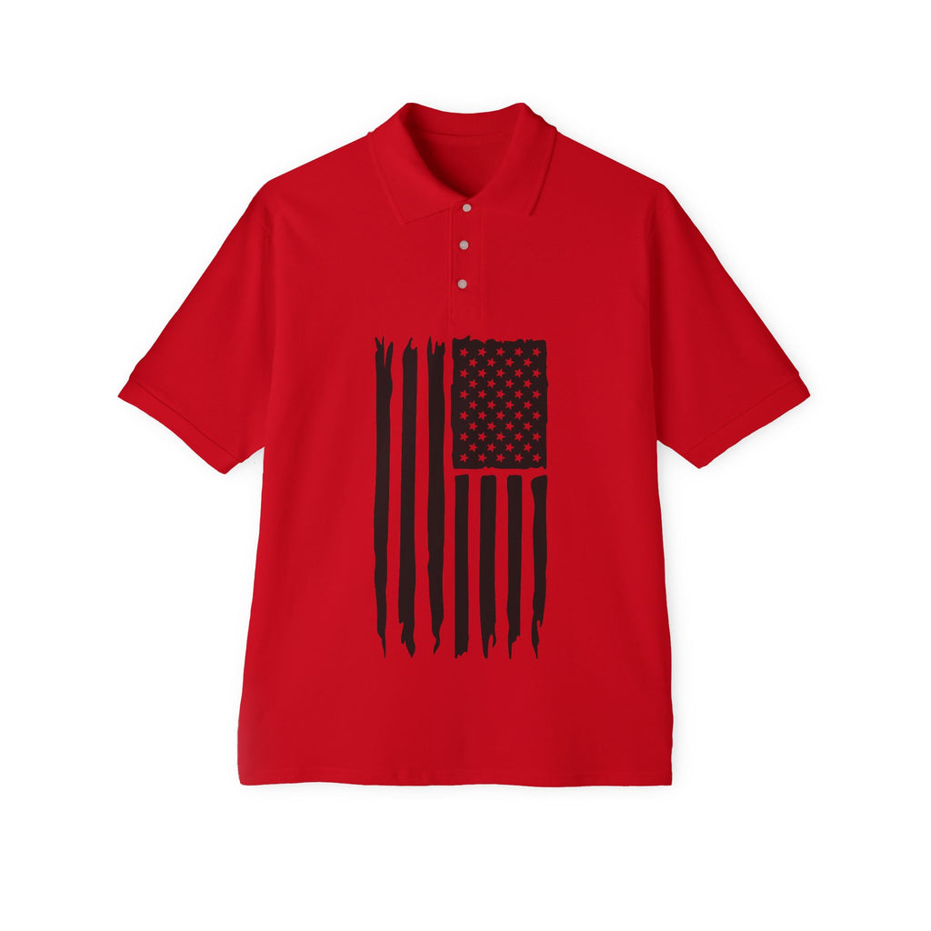 Distressed American Flag Polo — Men’s Patriotic Golf Shirt