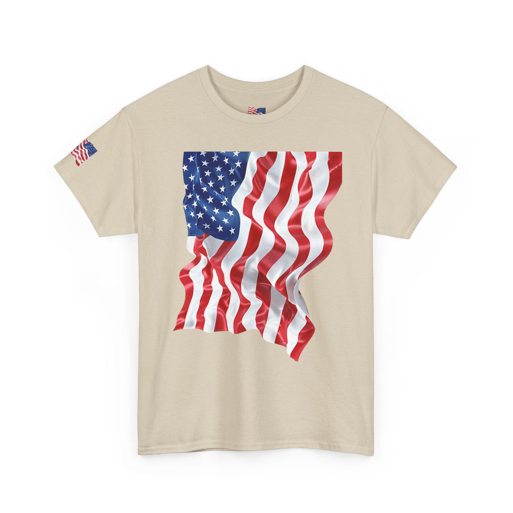 American Flag T-Shirt — Waving USA Graphic Tee (Fourth of July, Memorial Day)