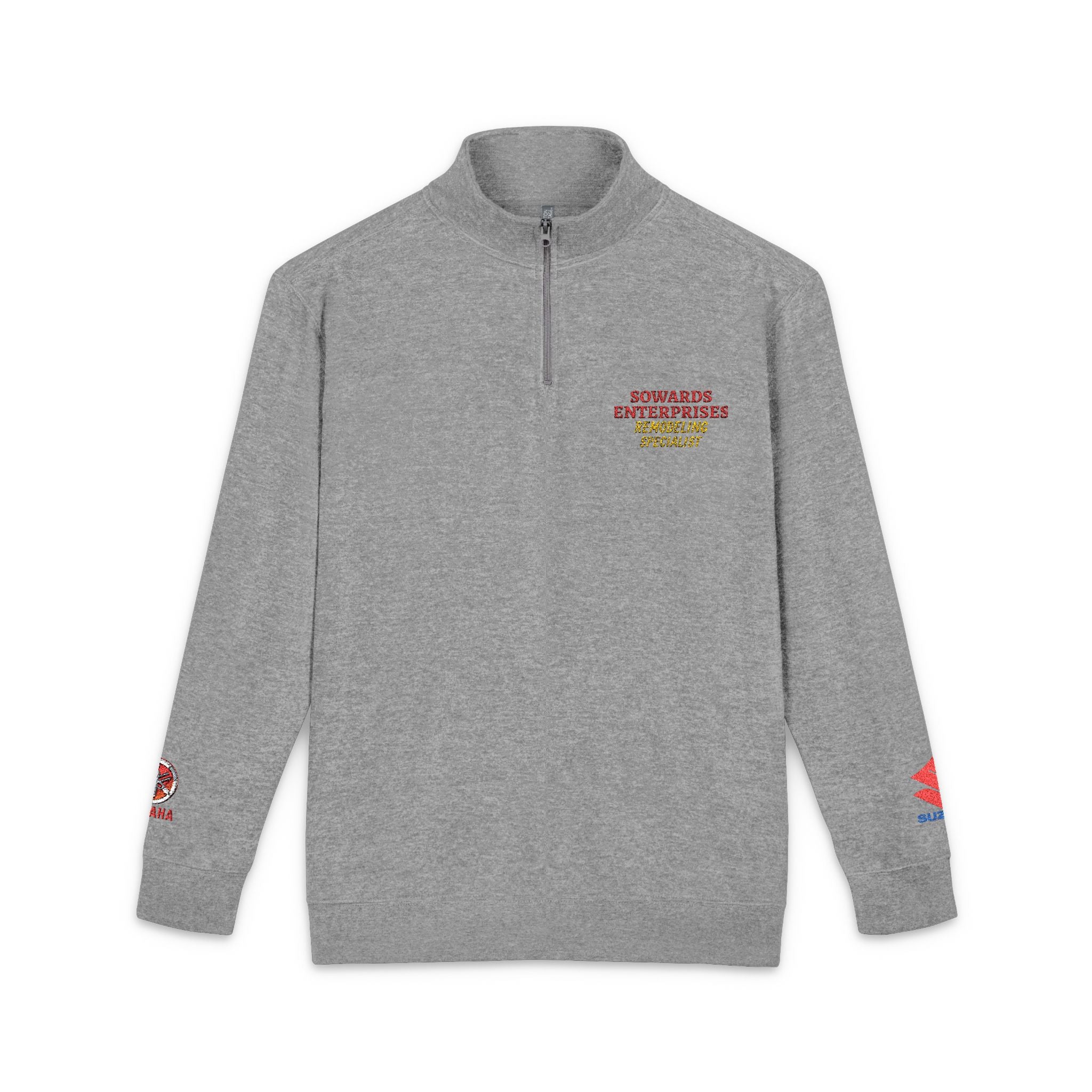 Embroidered Fleece Pullover — Distressed American Flag Design